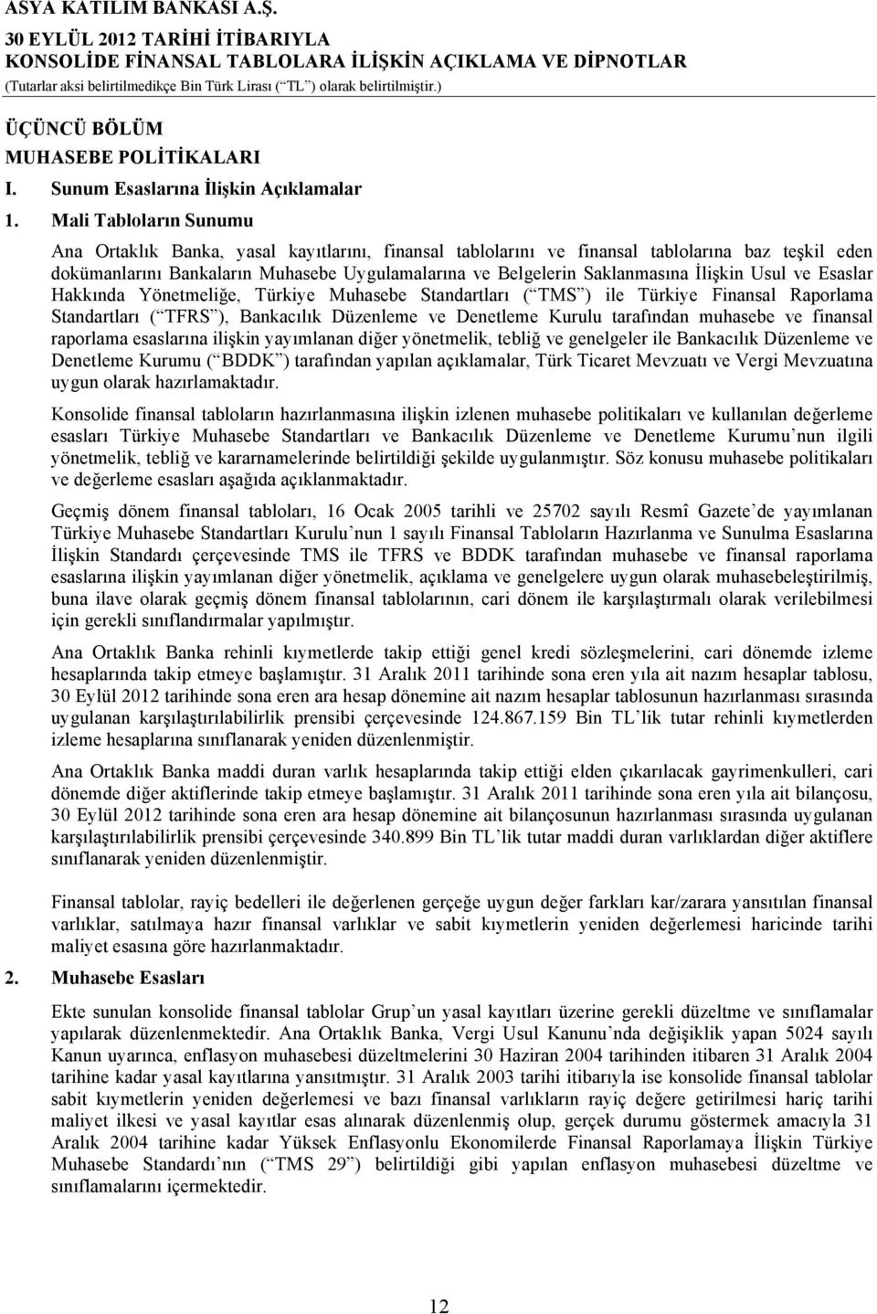 İlişkin Usul ve Esaslar Hakkında Yönetmeliğe, Türkiye Muhasebe Standartları ( TMS ) ile Türkiye Finansal Raporlama Standartları ( TFRS ), Bankacılık Düzenleme ve Denetleme Kurulu tarafından muhasebe