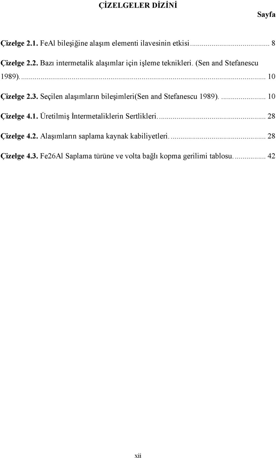 ... 10 Çizelge 4.1. Üretilmiş İntermetaliklerin Sertlikleri... 28 Çizelge 4.2. Alaşımların saplama kaynak kabiliyetleri.