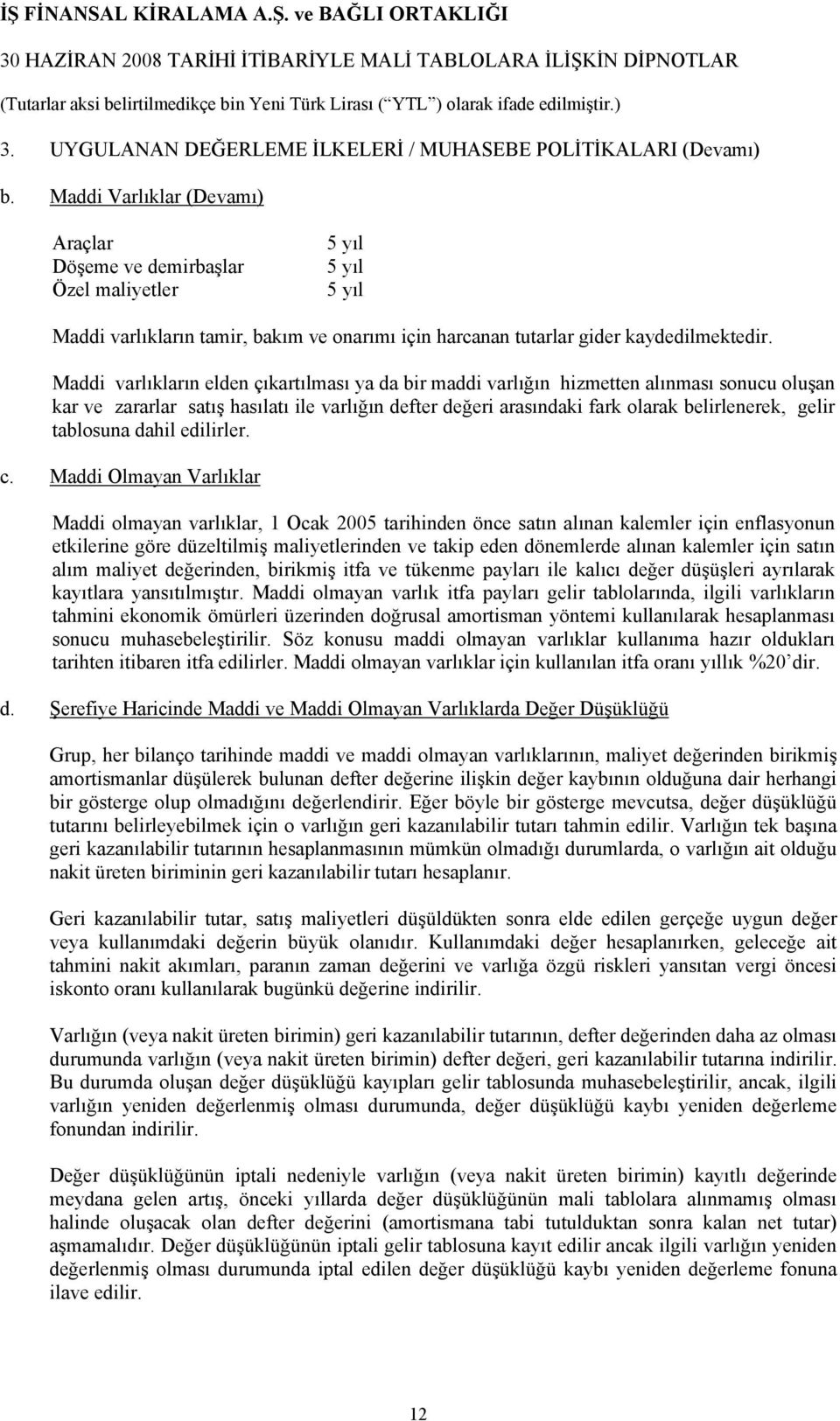 Maddi varlıkların elden çıkartılması ya da bir maddi varlığın hizmetten alınması sonucu oluşan kar ve zararlar satış hasılatı ile varlığın defter değeri arasındaki fark olarak belirlenerek, gelir