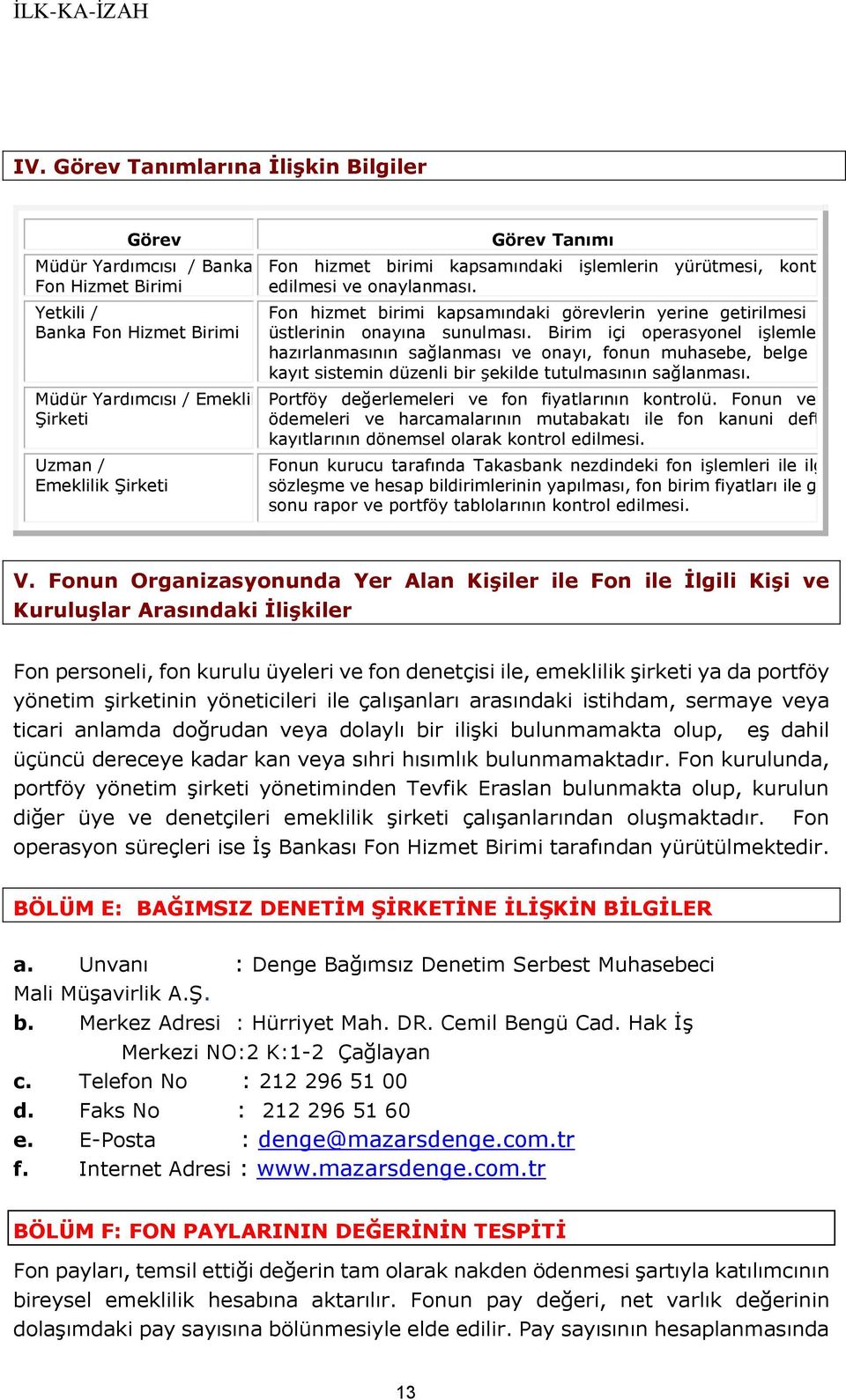 Birim içi operasyonel işlemlerin hazırlanmasının sağlanması ve onayı, fonun muhasebe, belge ve kayıt sistemin düzenli bir şekilde tutulmasının sağlanması.