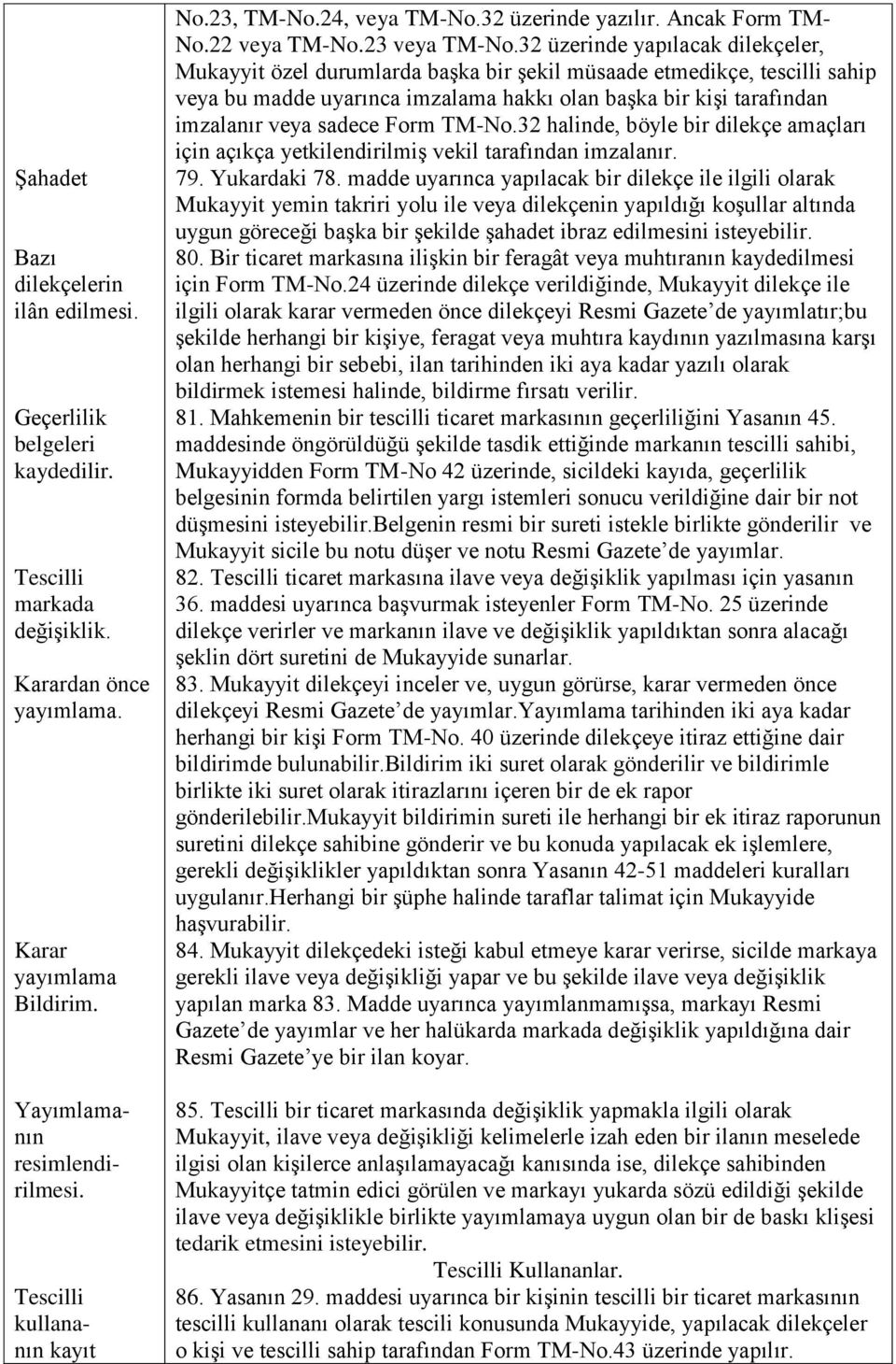 32 üzerinde yapılacak dilekçeler, Mukayyit özel durumlarda başka bir şekil müsaade etmedikçe, tescilli sahip veya bu madde uyarınca imzalama hakkı olan başka bir kişi tarafından imzalanır veya sadece