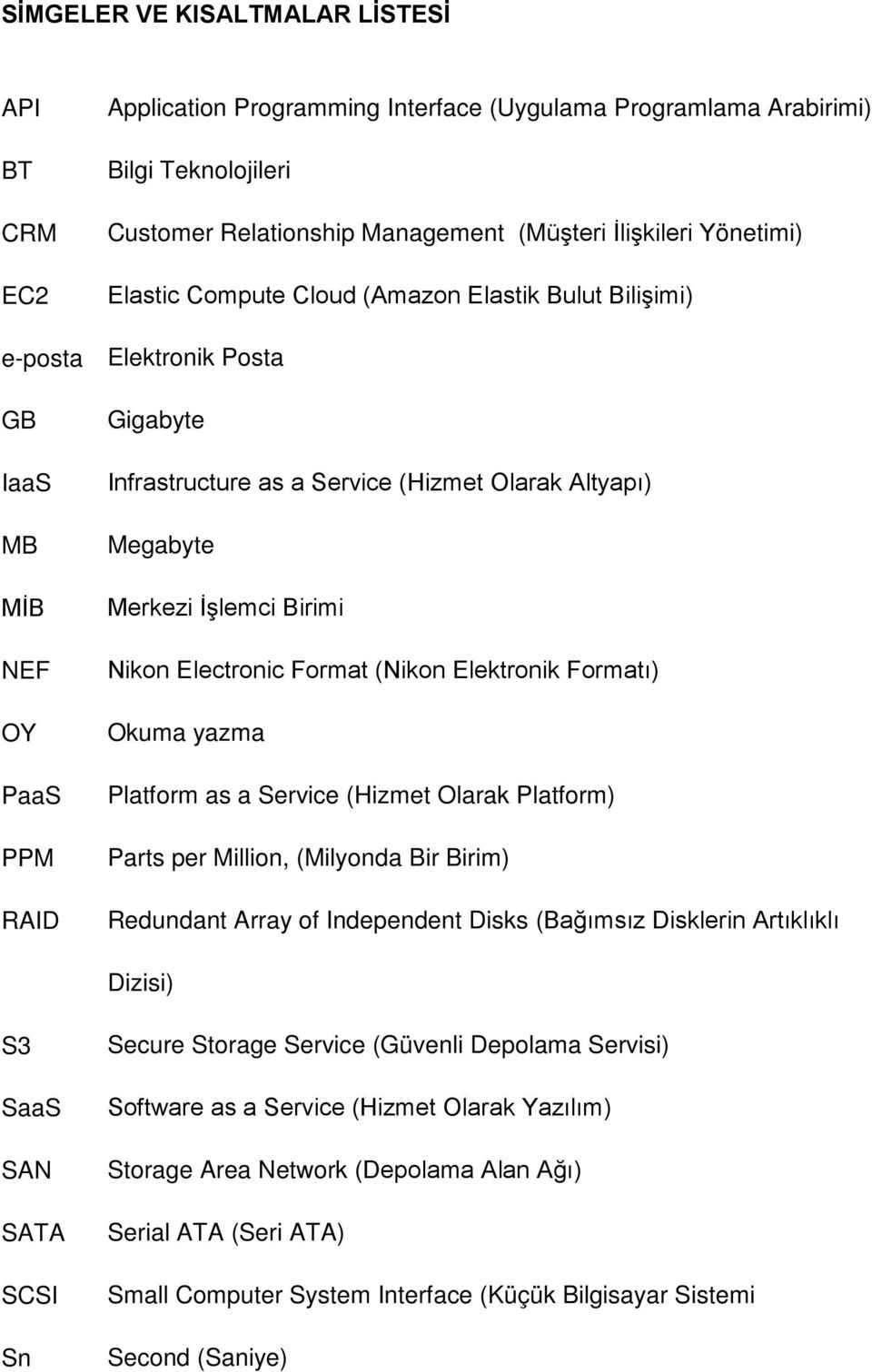 İşlemci Birimi Nikon Electronic Format (Nikon Elektronik Formatı) Okuma yazma Platform Okuma as a Service yazma (Hizmet Olarak Platform) Parts per Million, (Milyonda Bir Birim) Redundant Array of