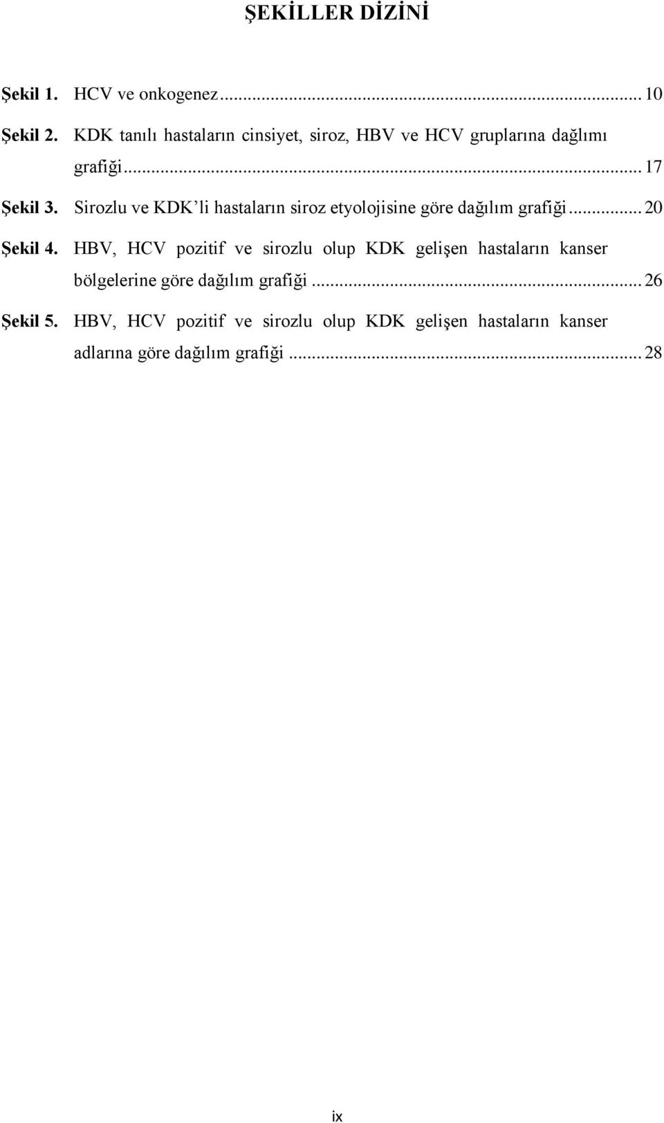 Sirozlu ve KDK li hastaların siroz etyolojisine göre dağılım grafiği... 20 Şekil 4.