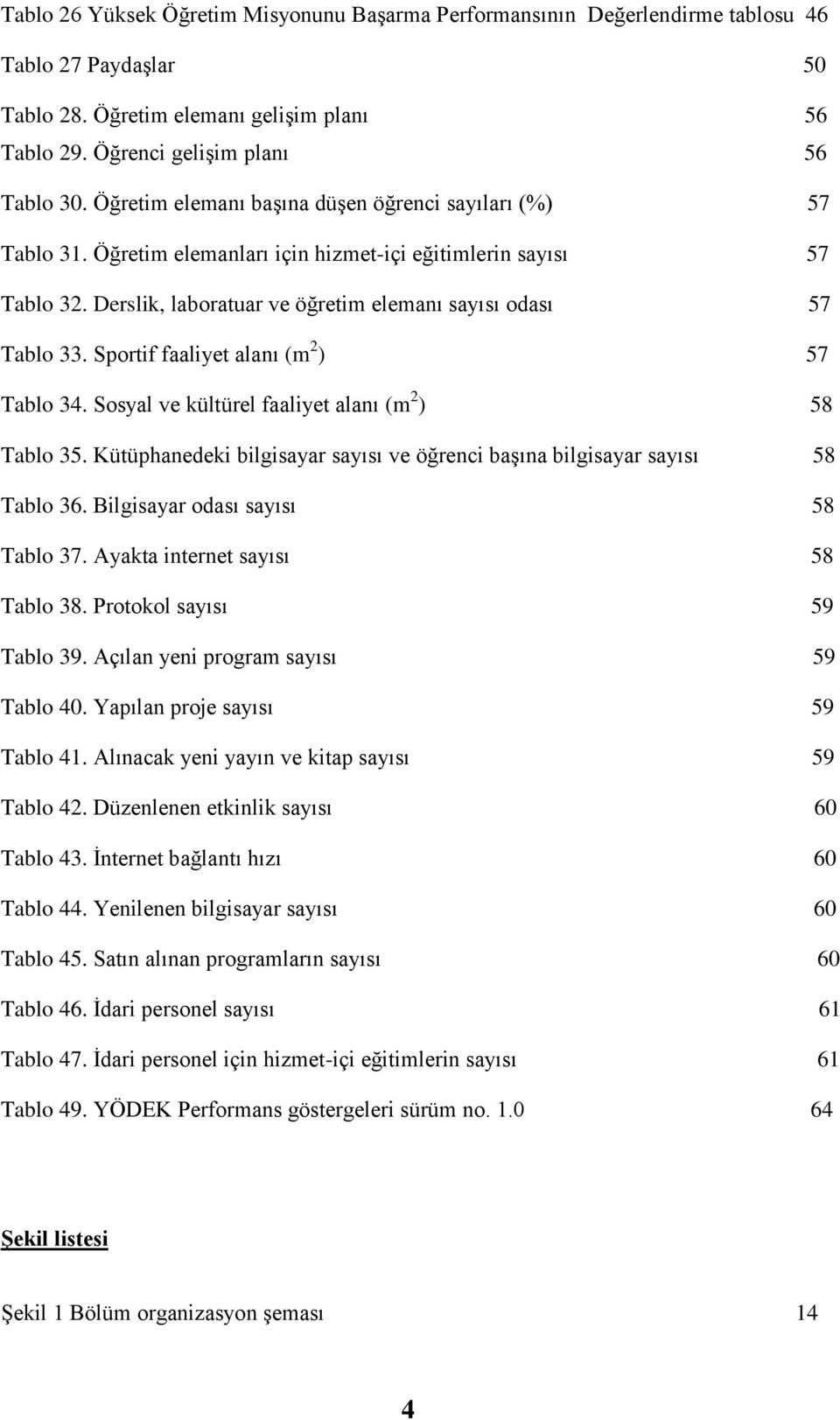 Sportif faaliyet alanı (m ) 57 Tablo 34. Sosyal ve kültürel faaliyet alanı (m ) 58 Tablo 35. Kütüphanedeki bilgisayar sayısı ve öğrenci baģına bilgisayar sayısı 58 Tablo 36.