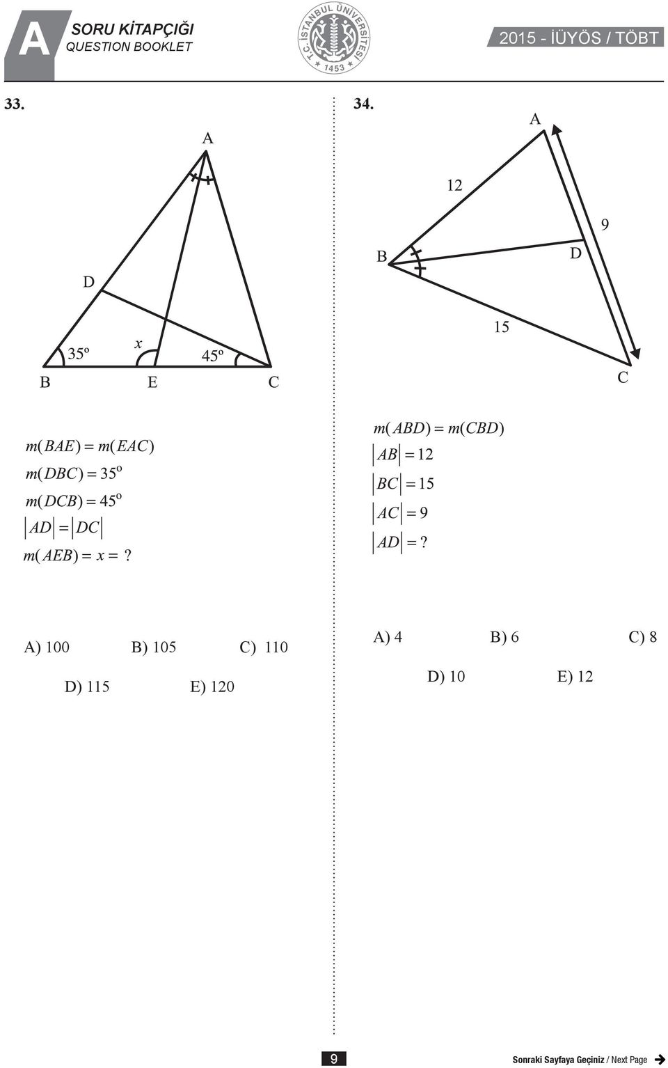 115 120 A) 4 B) 6 C) 8 D)