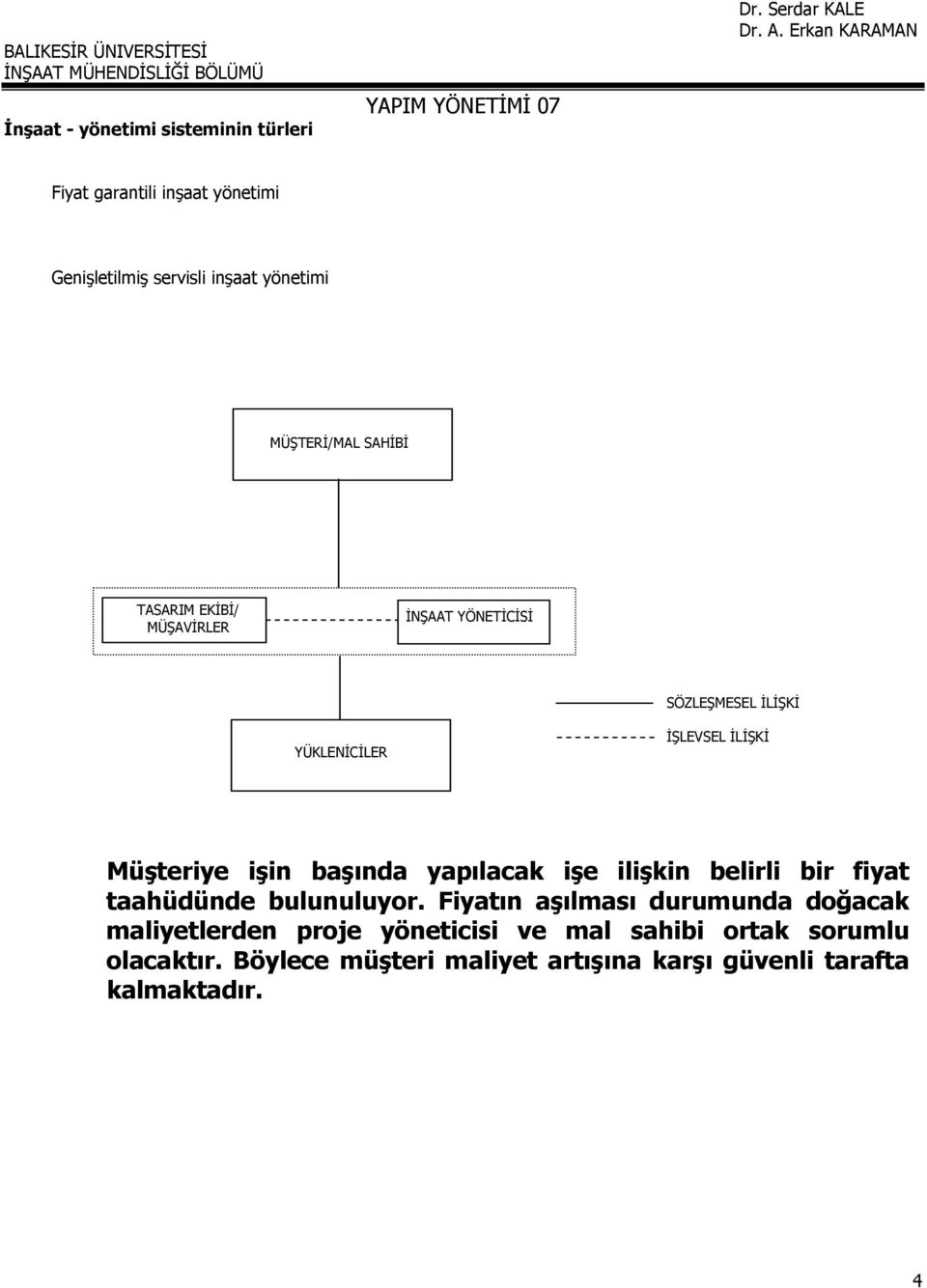 başında yapılacak işe ilişkin belirli bir fiyat taahüdünde bulunuluyor.