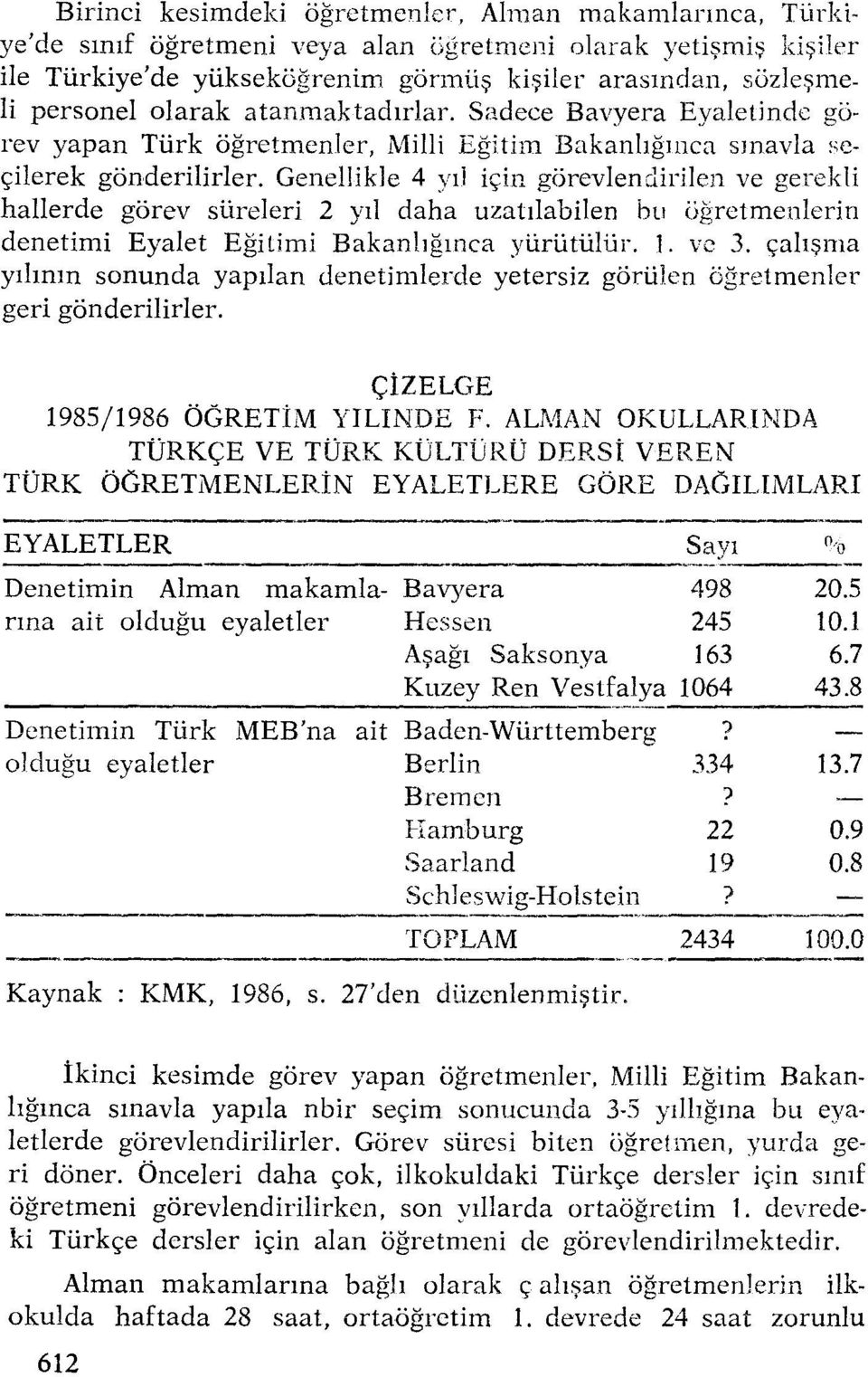 Sadece Bavyera Eyaletinde görev yapan Türk öğretmenler, Milli Eğitim Bakanlığınca sınavla seçilerek gönderilirler.