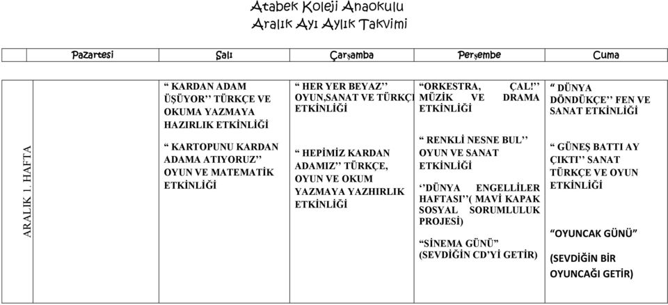 HAFTA KARTOPUNU KARDAN ADAMA ATIYORUZ OYUN VE MATEMATİK HEPİMİZ KARDAN ADAMIZ TÜRKÇE, OYUN VE OKUM