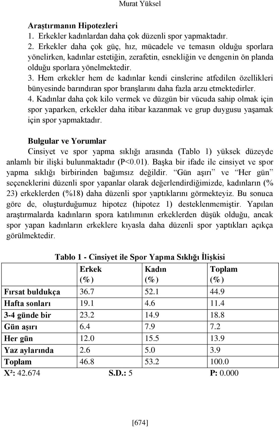 Hem erkekler hem de kadınlar kendi cinslerine atfedilen özellikleri bünyesinde barındıran spor branşlarını daha fazla arzu etmektedirler. 4.