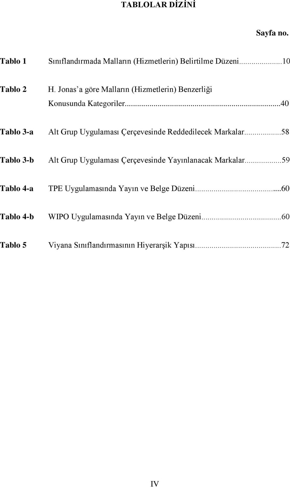 ..40 Tablo 3-a Alt Grup Uygulaması Çerçevesinde Reddedilecek Markalar.