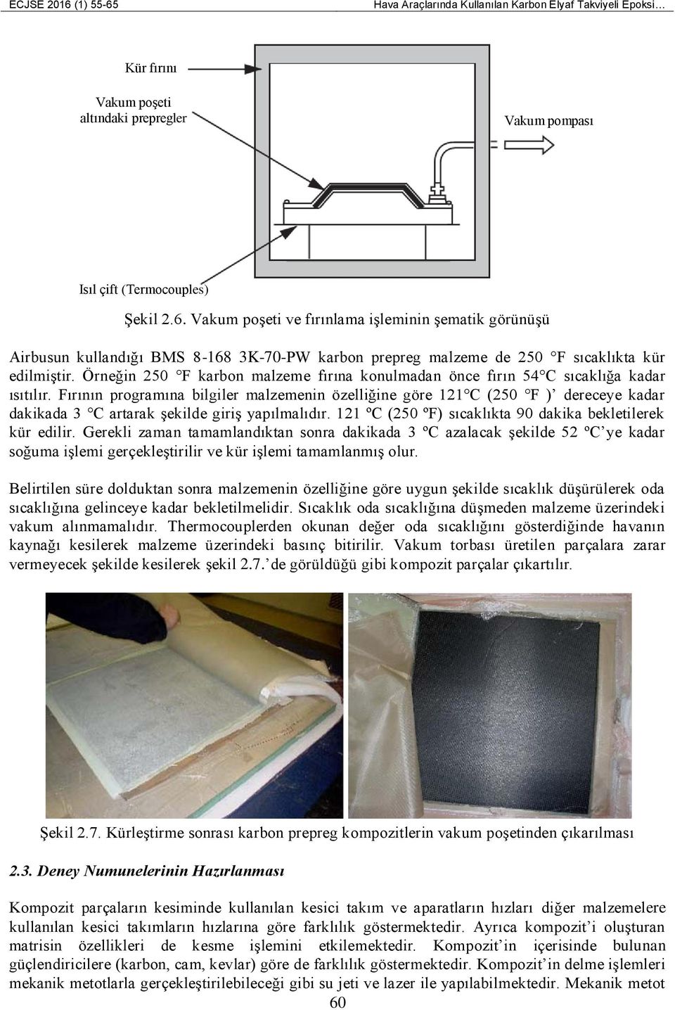 Fırının programına bilgiler malzemenin özelliğine göre 121 C (250 F ) dereceye kadar dakikada 3 C artarak şekilde giriş yapılmalıdır. 121 ºC (250 ºF) sıcaklıkta 90 dakika bekletilerek kür edilir.