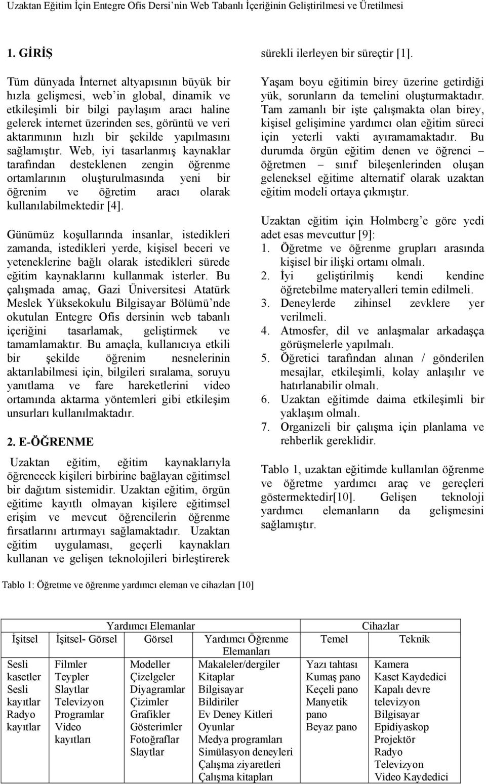 Web, iyi tasarlanmış kaynaklar tarafından desteklenen zengin öğrenme ortamlarının oluşturulmasında yeni bir öğrenim ve öğretim aracı olarak kullanılabilmektedir [4].