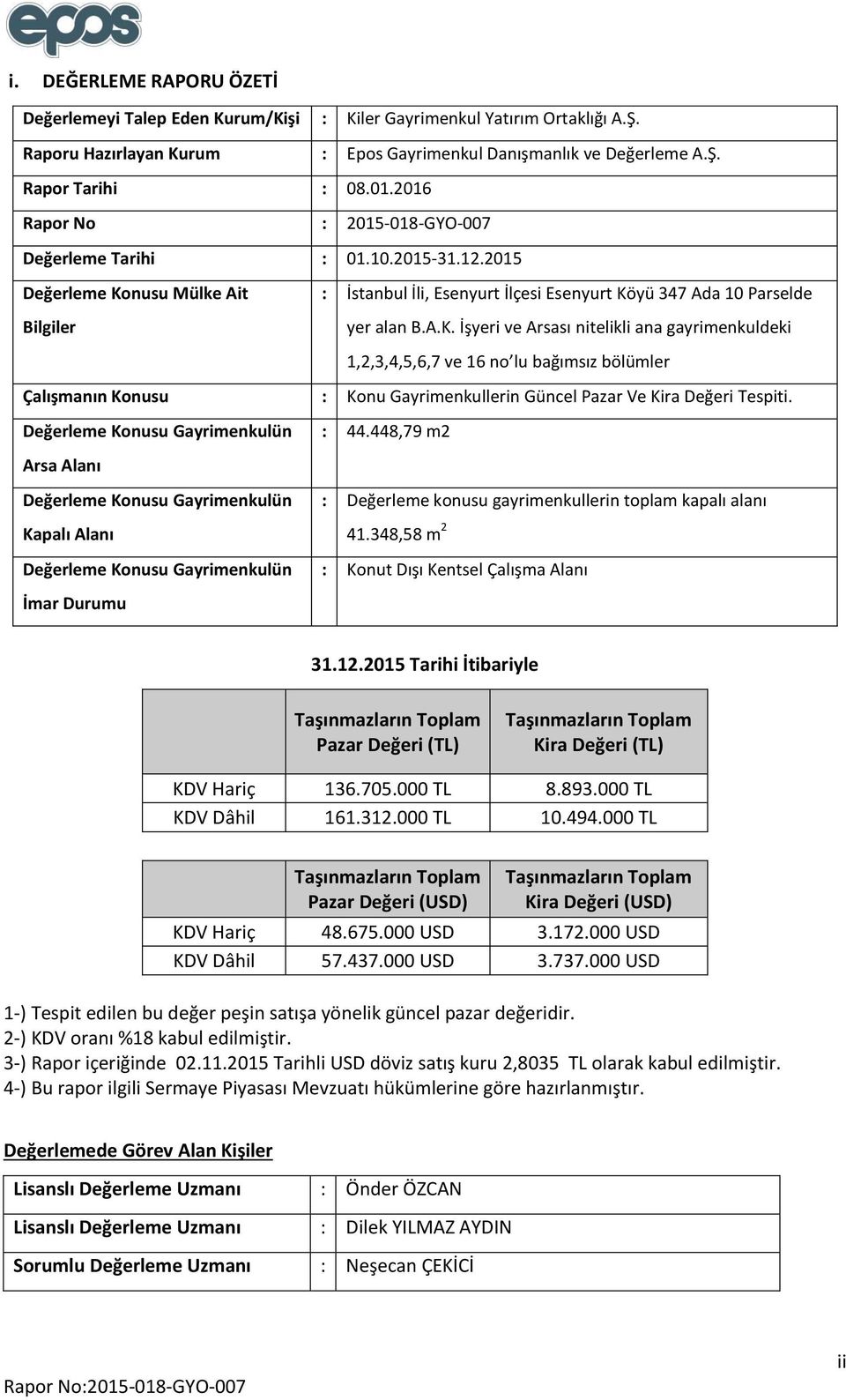 nusu Mülke Ait Bilgiler : İstanbul İli, Esenyurt İlçesi Esenyurt Kö