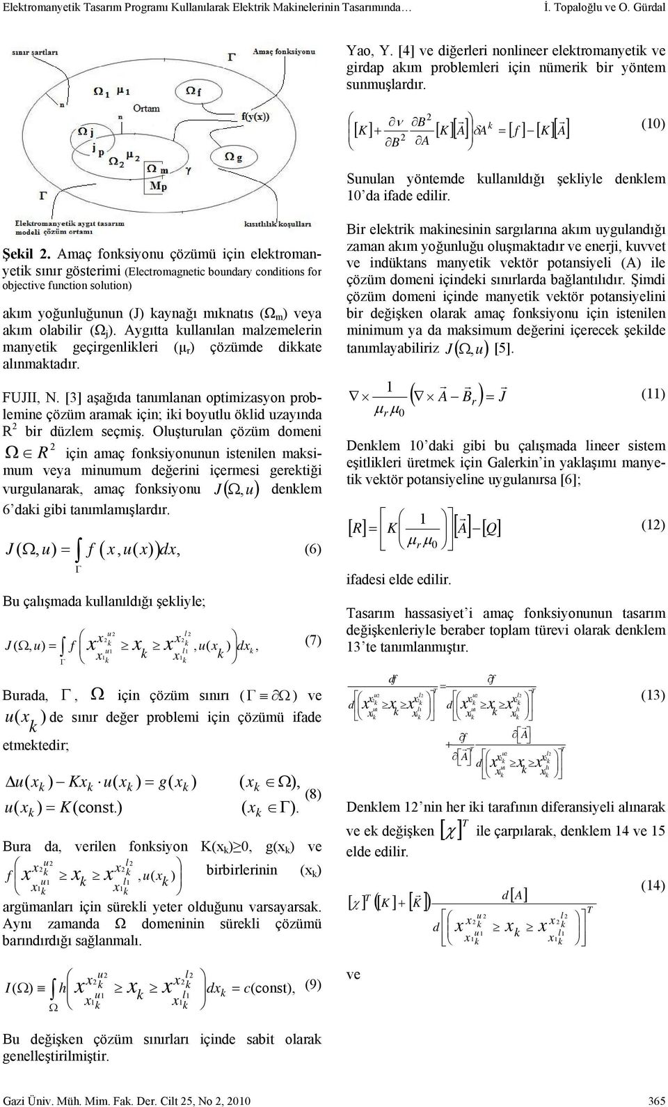 Amaç fonsiyon çözümü için eletomanyeti sını gösteimi (Electomagnetic bonday conditions fo objective fnction soltion) aım yoğnlğnn (J) aynağı mınatıs (Ω m ) veya aım olabili (Ω j ).