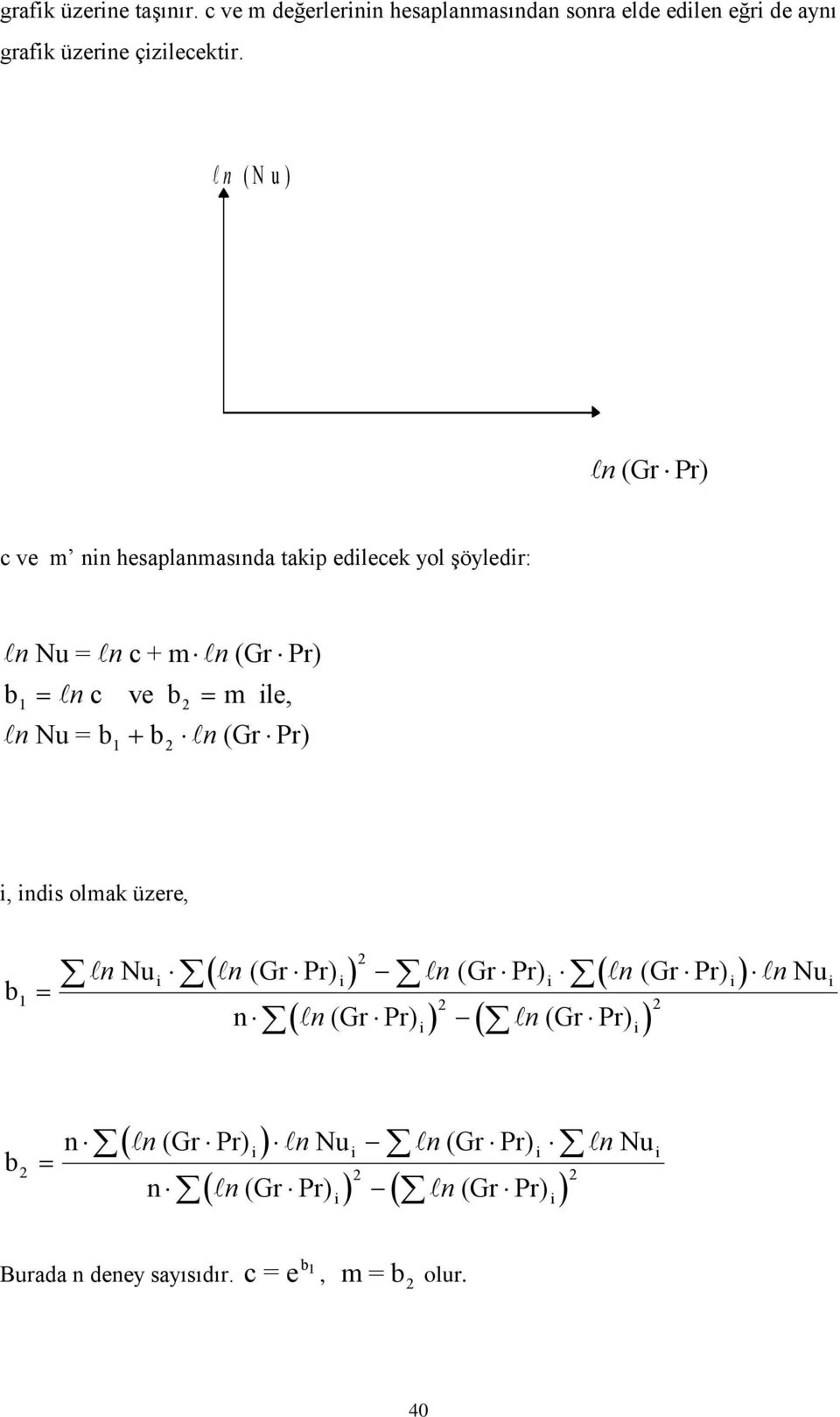 = b b n (Gr Pr) 1 i, indis olmak üzr, b 1 ( ( ( n n (Gr Pr) i n (Gr Pr) i n Nu n Gr Pr) n Gr Pr) n Gr Pr) n Nu