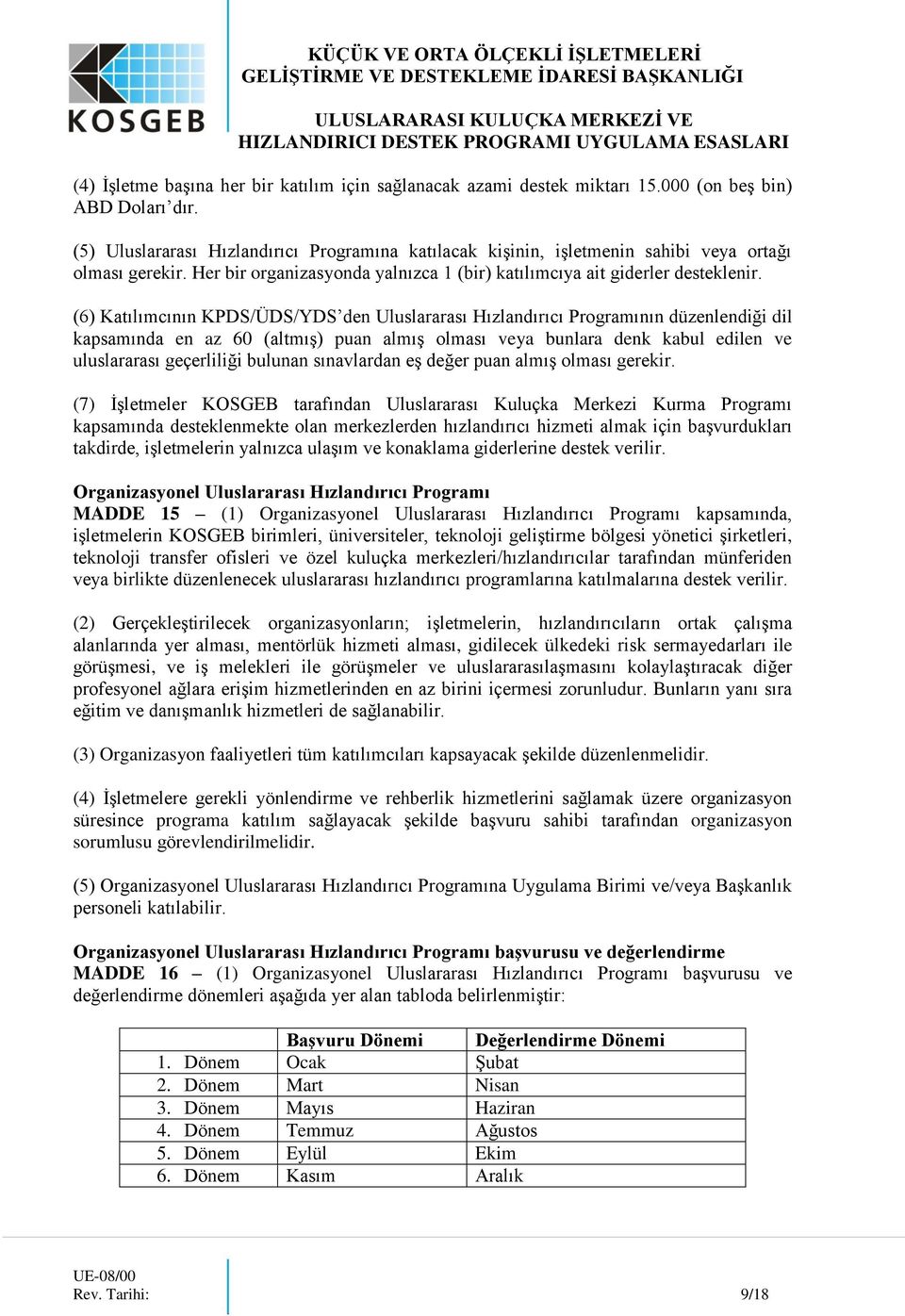 (6) Katılımcının KPDS/ÜDS/YDS den Uluslararası Hızlandırıcı Programının düzenlendiği dil kapsamında en az 60 (altmış) puan almış olması veya bunlara denk kabul edilen ve uluslararası geçerliliği