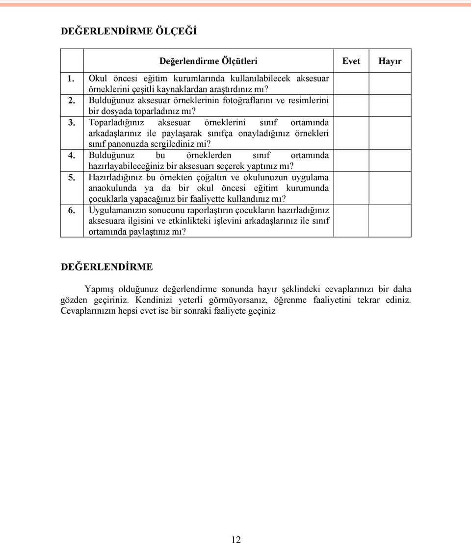 Toparladığınız aksesuar örneklerini sınıf ortamında arkadaşlarınız ile paylaşarak sınıfça onayladığınız örnekleri sınıf panonuzda sergilediniz mi?