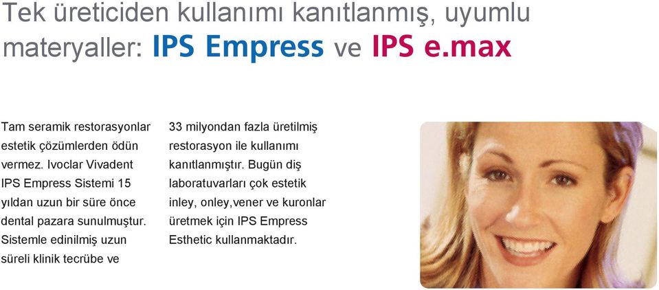 Ivoclar Vivadent IPS Empress Sistemi 15 yıldan uzun bir süre önce dental pazara sunulmuştur.