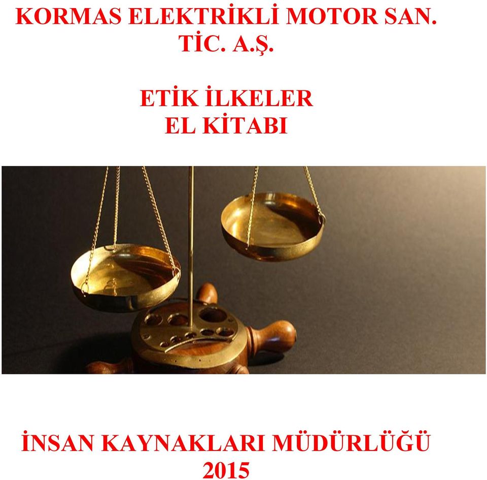 ETİK İLKELER EL KİTABI