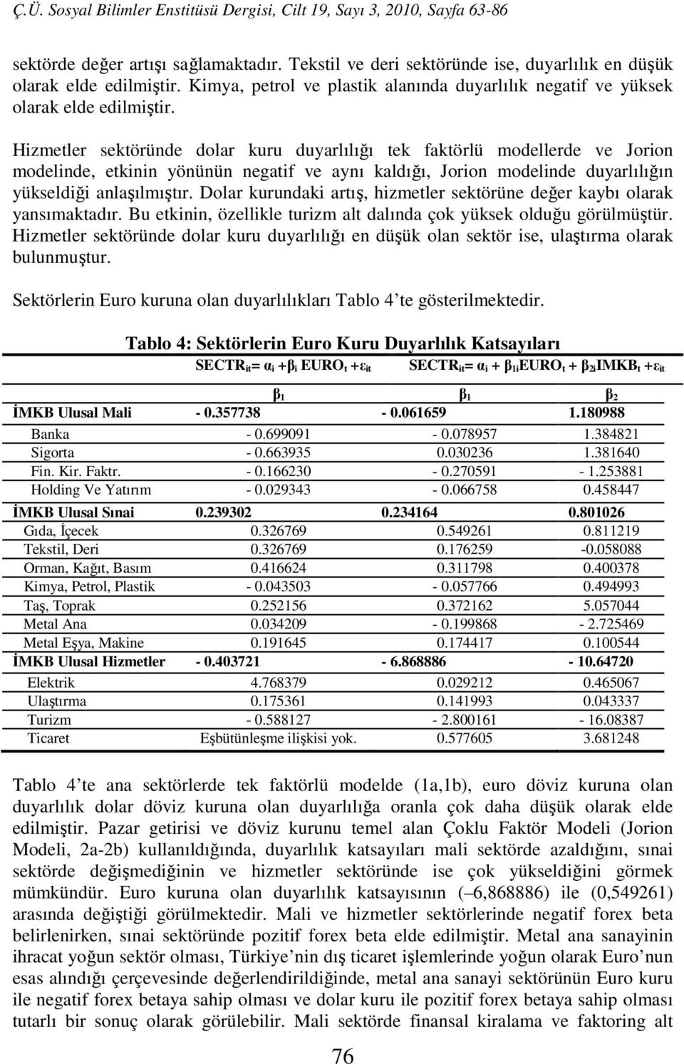 Dolar kurundaki artış, hizmetler sektörüne değer kaybı olarak yansımaktadır. Bu etkinin, özellikle turizm alt dalında çok yüksek olduğu görülmüştür.