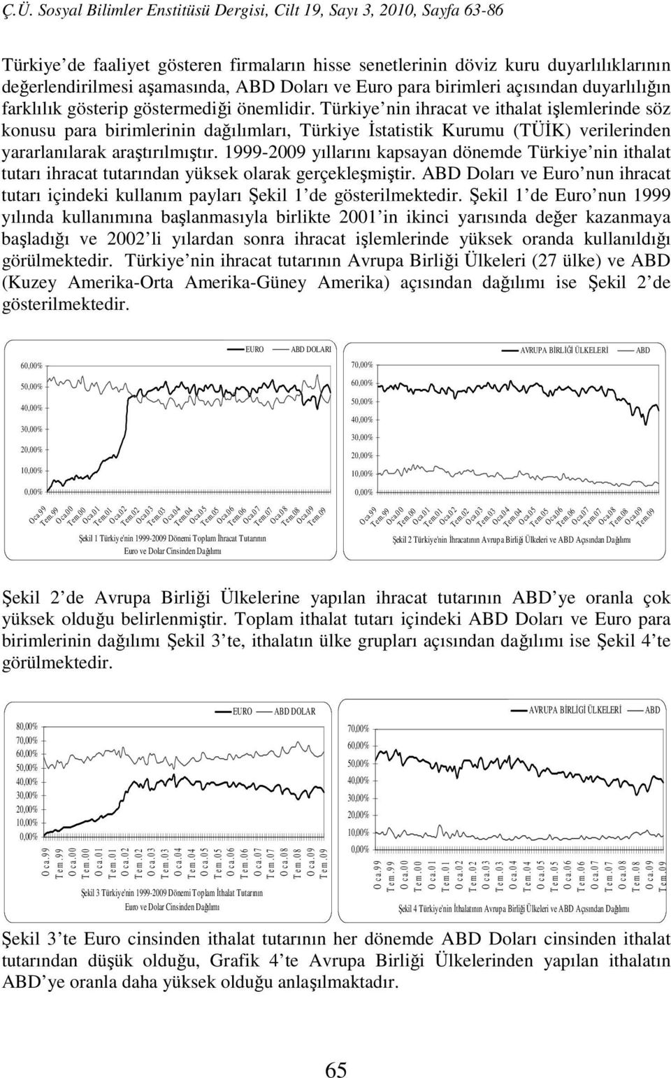 1999-2009 yıllarını kapsayan dönemde Türkiye nin ithalat tutarı ihracat tutarından yüksek olarak gerçekleşmiştir.