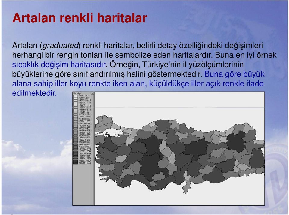 Buna en iyi örnek sıcaklık değişim haritasıdır.