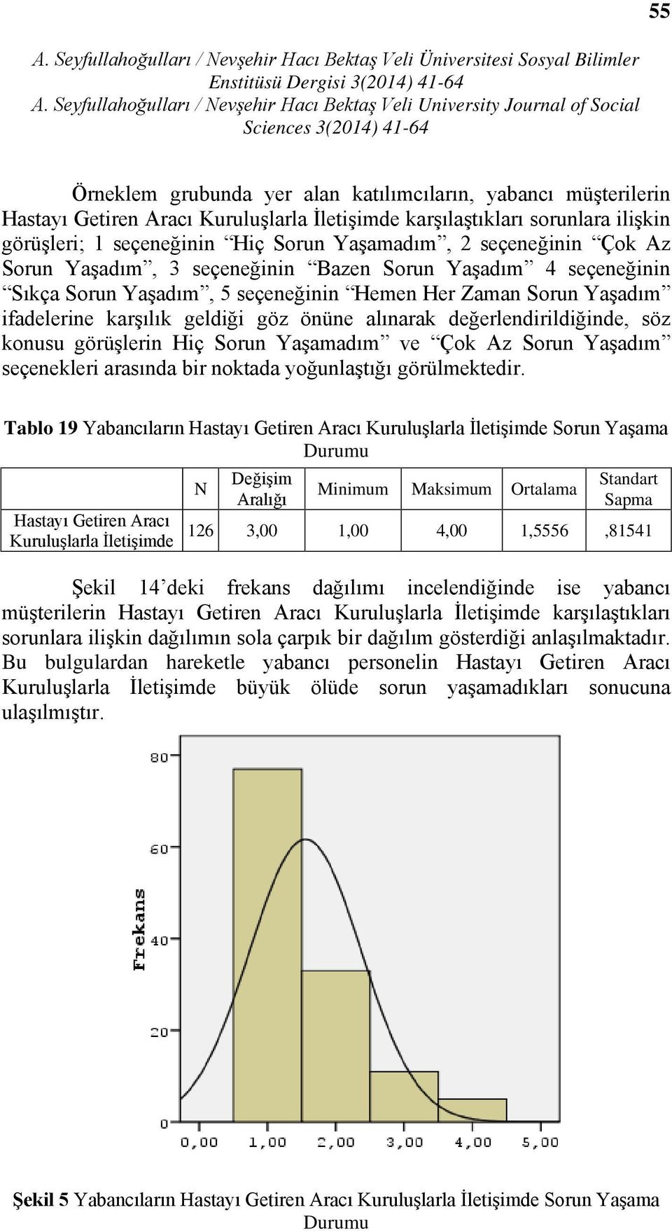 değerlendirildiğinde, söz konusu görüşlerin Hiç Sorun Yaşamadım ve Çok Az Sorun Yaşadım seçenekleri arasında bir noktada yoğunlaştığı görülmektedir.