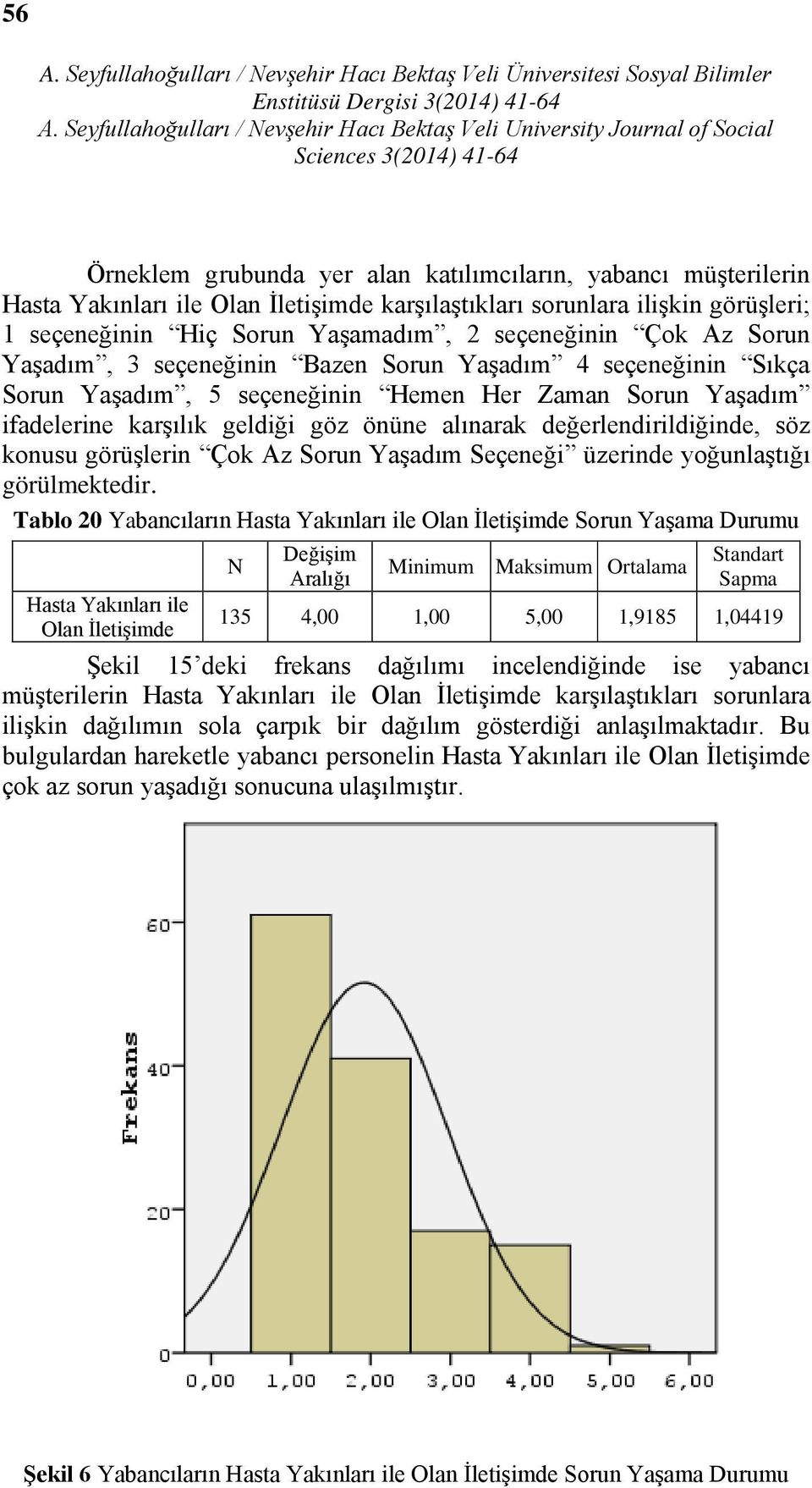 değerlendirildiğinde, söz konusu görüşlerin Çok Az Sorun Yaşadım Seçeneği üzerinde yoğunlaştığı görülmektedir.