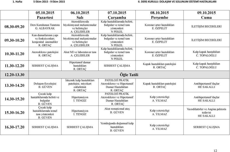 2015 Aterosklerozda biyokimyasal mekanizmalar ve belirteçler Aterosklerozda biyokimyasal mekanizmalar ve belirteçler Akut MI ve laboratuvar tanı Hipertansif damar hastalıkları 07.10.