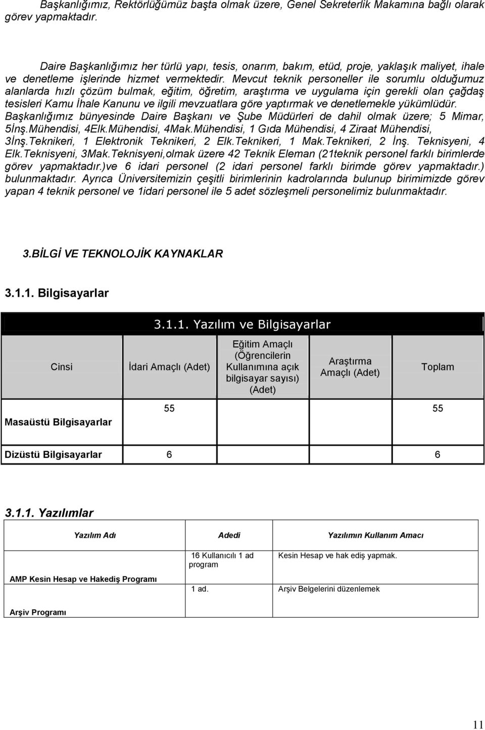 Mevcut teknik personeller ile sorumlu olduğumuz alanlarda hızlı çözüm bulmak, eğitim, öğretim, araştırma ve uygulama için gerekli olan çağdaş tesisleri Kamu İhale Kanunu ve ilgili mevzuatlara göre