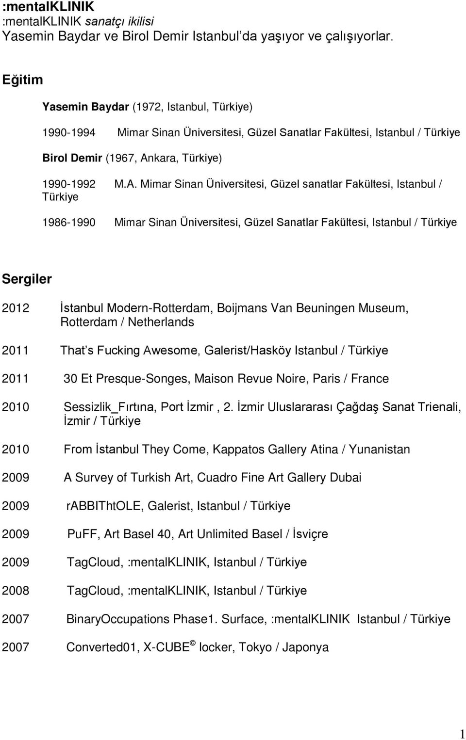 kara, Türkiye) 1990-1992 M.A.