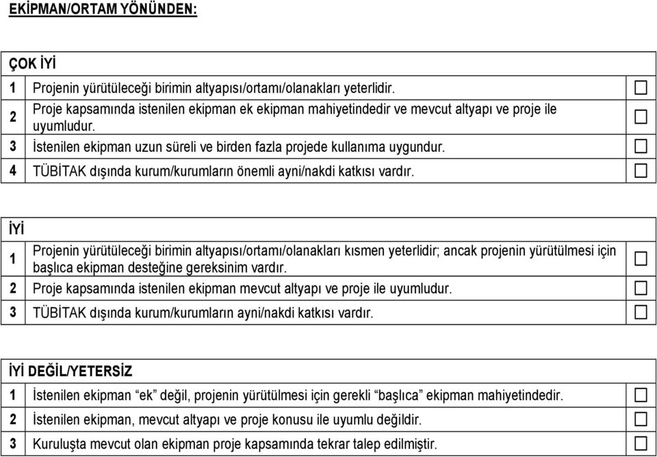 4 TÜBİTAK dışında kurum/kurumların önemli ayni/nakdi katkısı vardır.