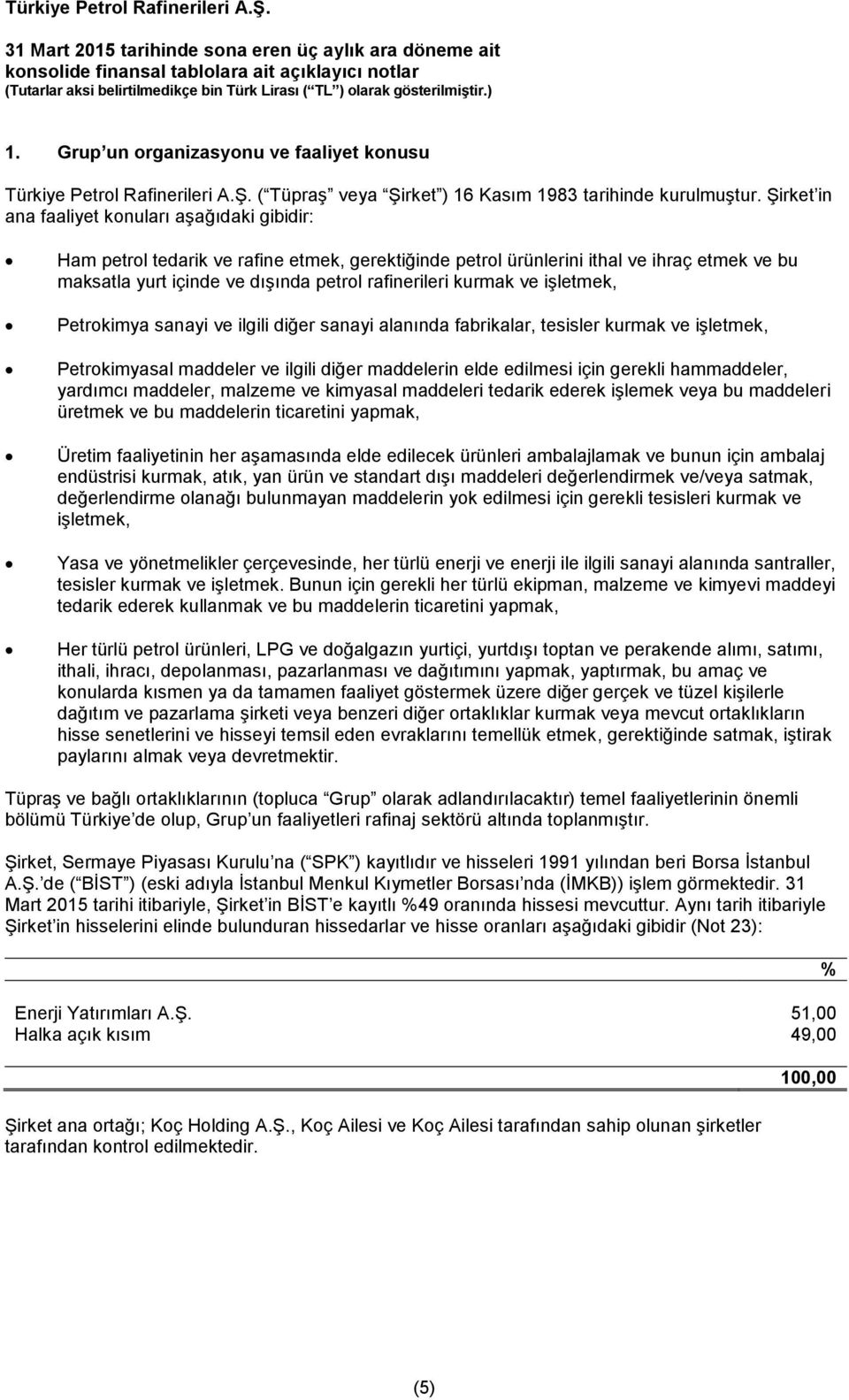 kurmak ve işletmek, Petrokimya sanayi ve ilgili diğer sanayi alanında fabrikalar, tesisler kurmak ve işletmek, Petrokimyasal maddeler ve ilgili diğer maddelerin elde edilmesi için gerekli