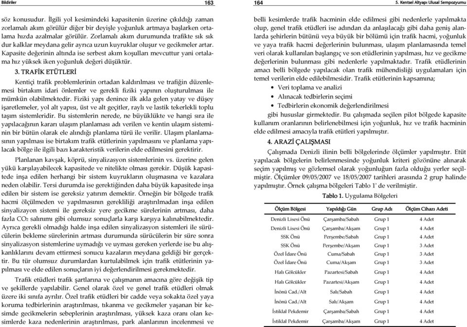 Kapasite değerinin altında ise serbest akım koşulları mevcuttur yani ortalama hız yüksek iken yoğunluk değeri düşüktür. 3.