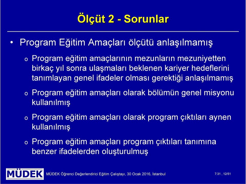 olarak bölümün genel misyonu kullanılmış o Program eğitim amaçları olarak program çıktıları aynen kullanılmış o Program eğitim