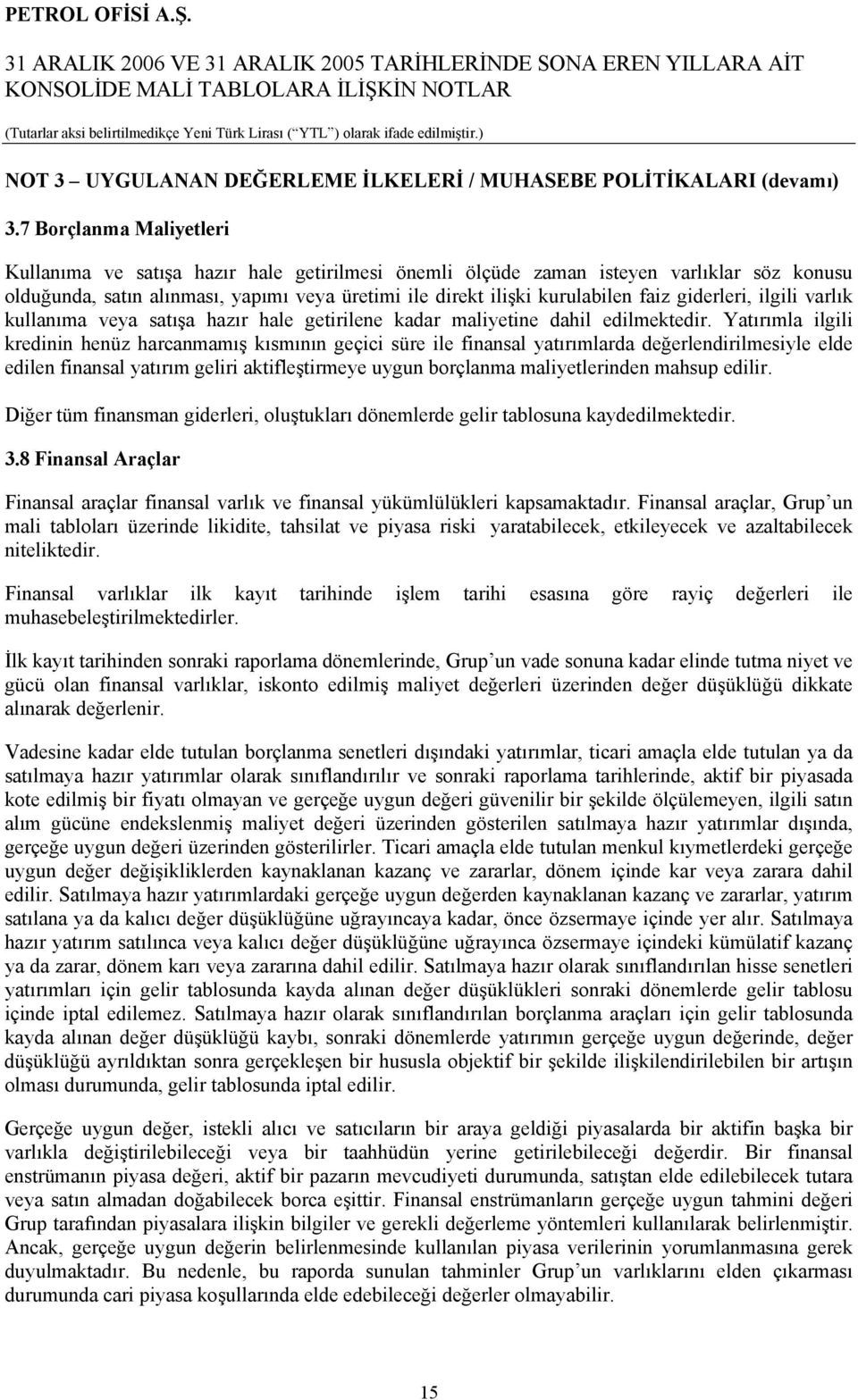 giderleri, ilgili varlık kullanıma veya satışa hazır hale getirilene kadar maliyetine dahil edilmektedir.