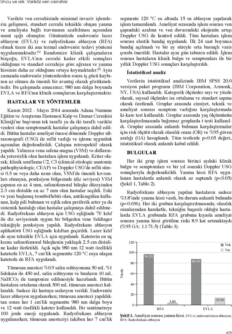 Günümüzde endovenöz lazer ablasyon (EVLA) ve radyofrekans ablasyon (RFA) olmak üzere iki ana termal endovenöz tedavi yöntemi uygulanmaktadır.