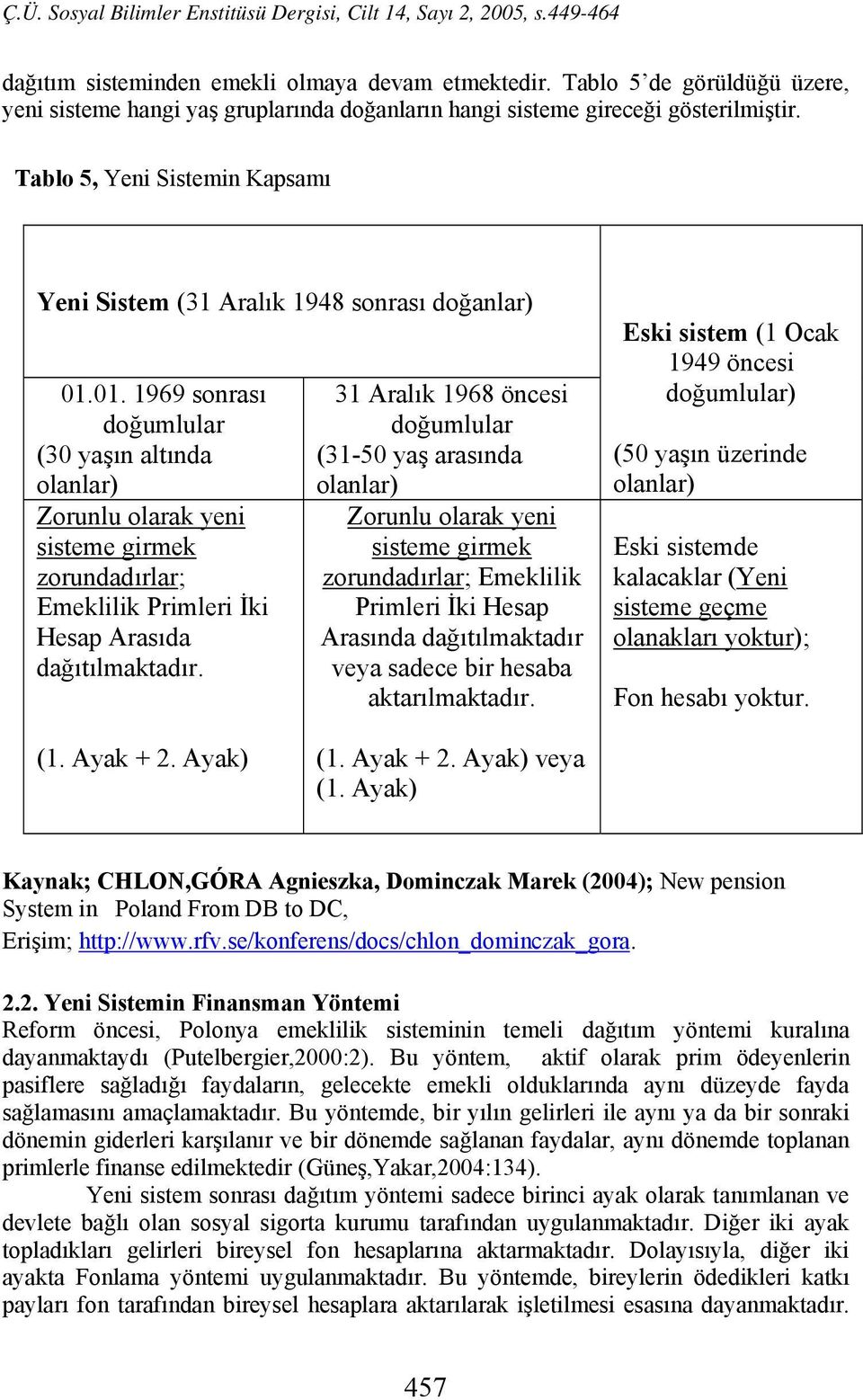 01. 1969 sonrası doğumlular (30 yaşın altında olanlar) Zorunlu olarak yeni sisteme girmek zorundadırlar; Emeklilik Primleri İki Hesap Arasıda dağıtılmaktadır.