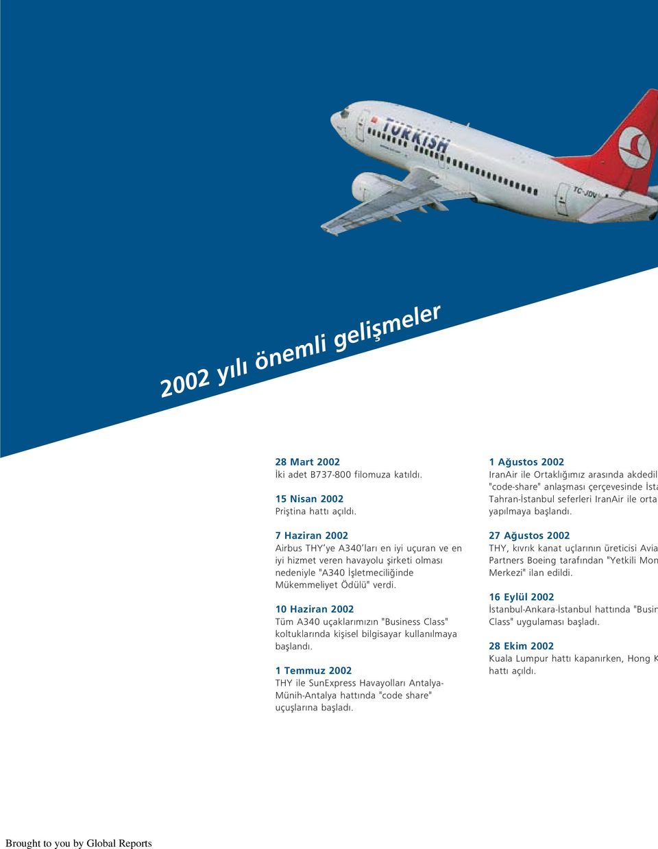 10 Haziran 2002 Tüm A340 uçaklar m z n "Business Class" koltuklar nda kiflisel bilgisayar kullan lmaya baflland.