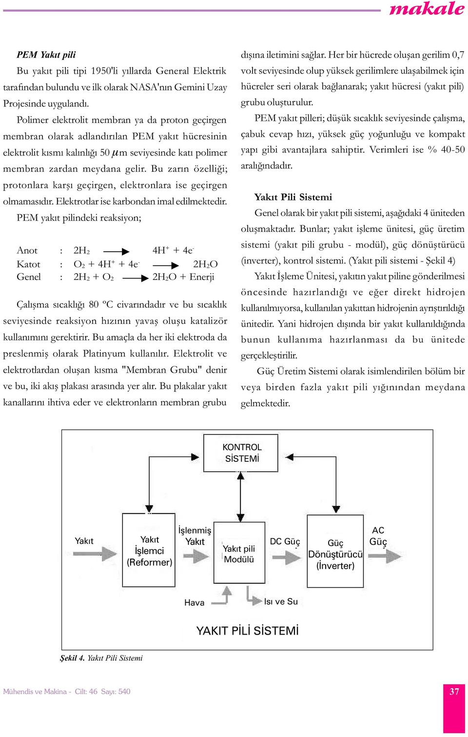 Bu zarýn özelliði; protonlara karþý geçirgen, elektronlara ise geçirgen olmamasýdýr. Elektrotlar ise karbondan imal edilmektedir.