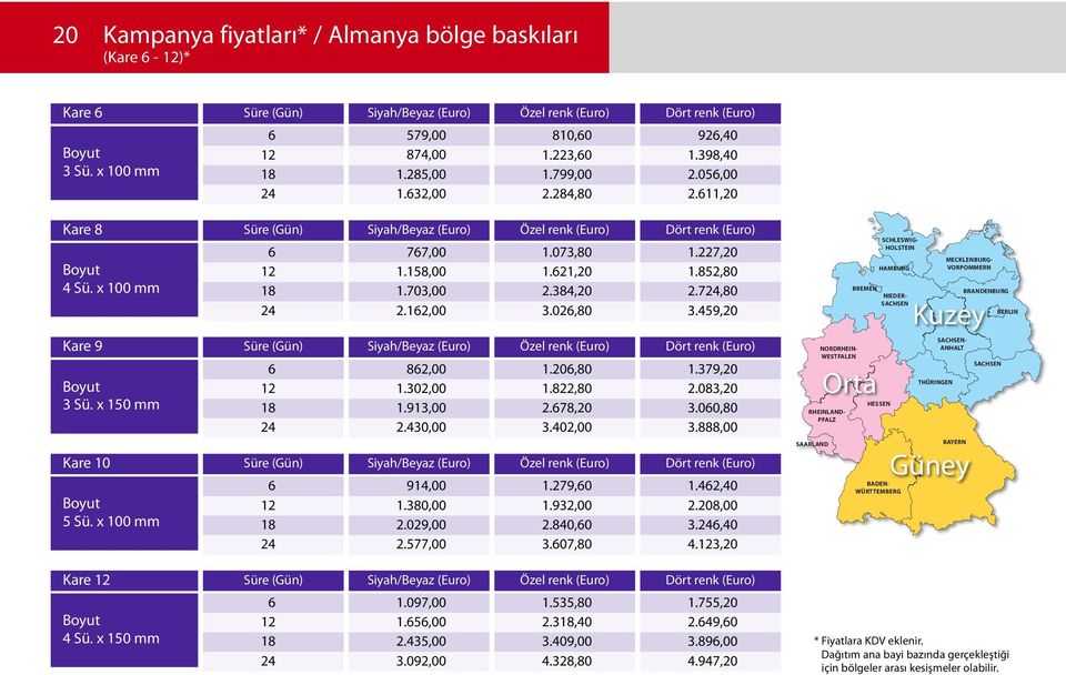 703,00 2.162,00 Siyah/Beyaz 862,00 1.2,00 1.913,00 2.4,00 Siyah/Beyaz 914,00 1.380,00 2.029,00 2.77,00 Özel renk 1.073,80 1.621, 2.384, 3.026,80 Özel renk 1.6,80 1.822,80 2.678, 3.402,00 Özel renk 1.