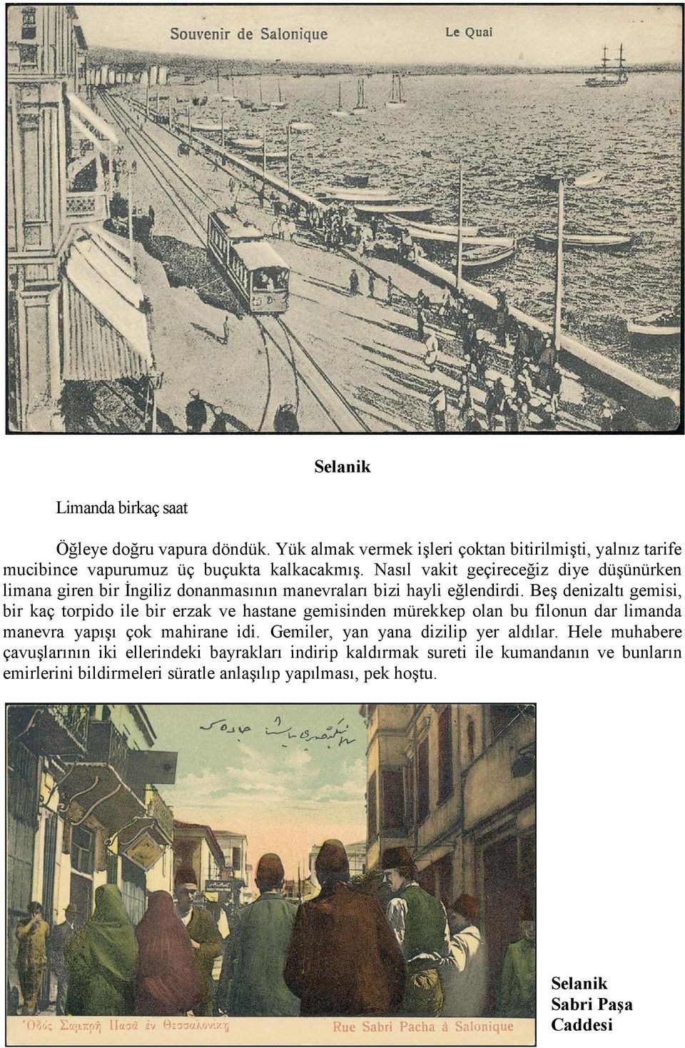 Beş denizaltı gemisi, bir kaç torpido ile bir erzak ve hastane gemisinden mürekkep olan bu filonun dar limanda manevra yapışı çok mahirane idi.