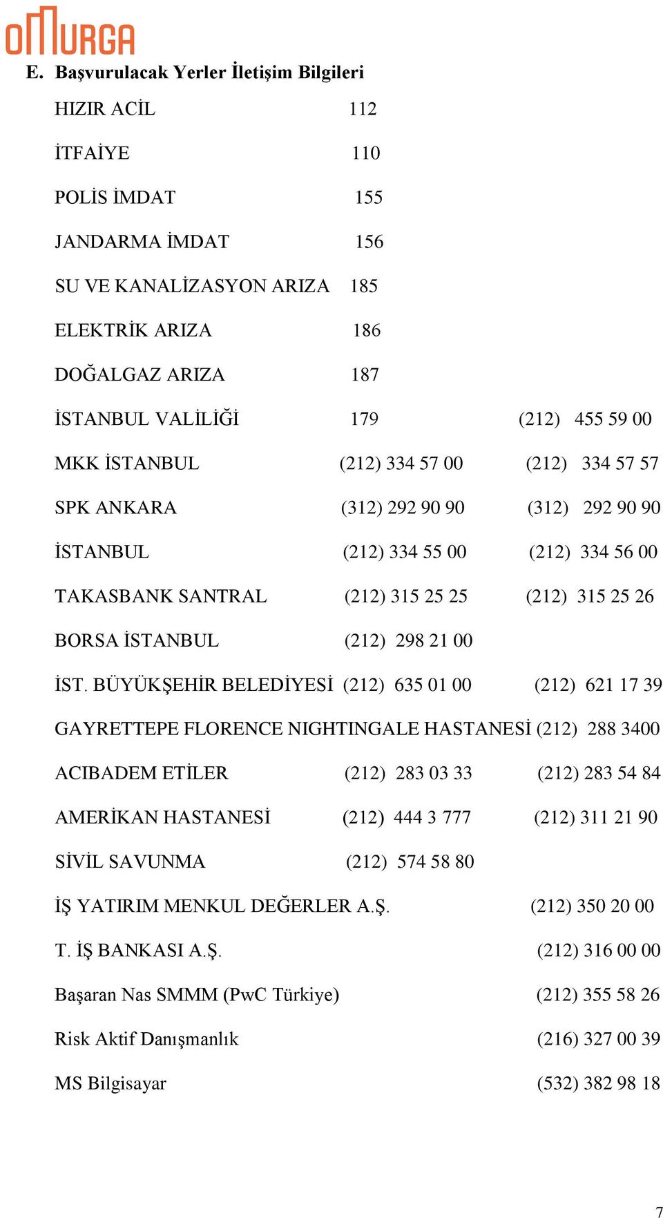 İSTANBUL (212) 298 21 00 İST.