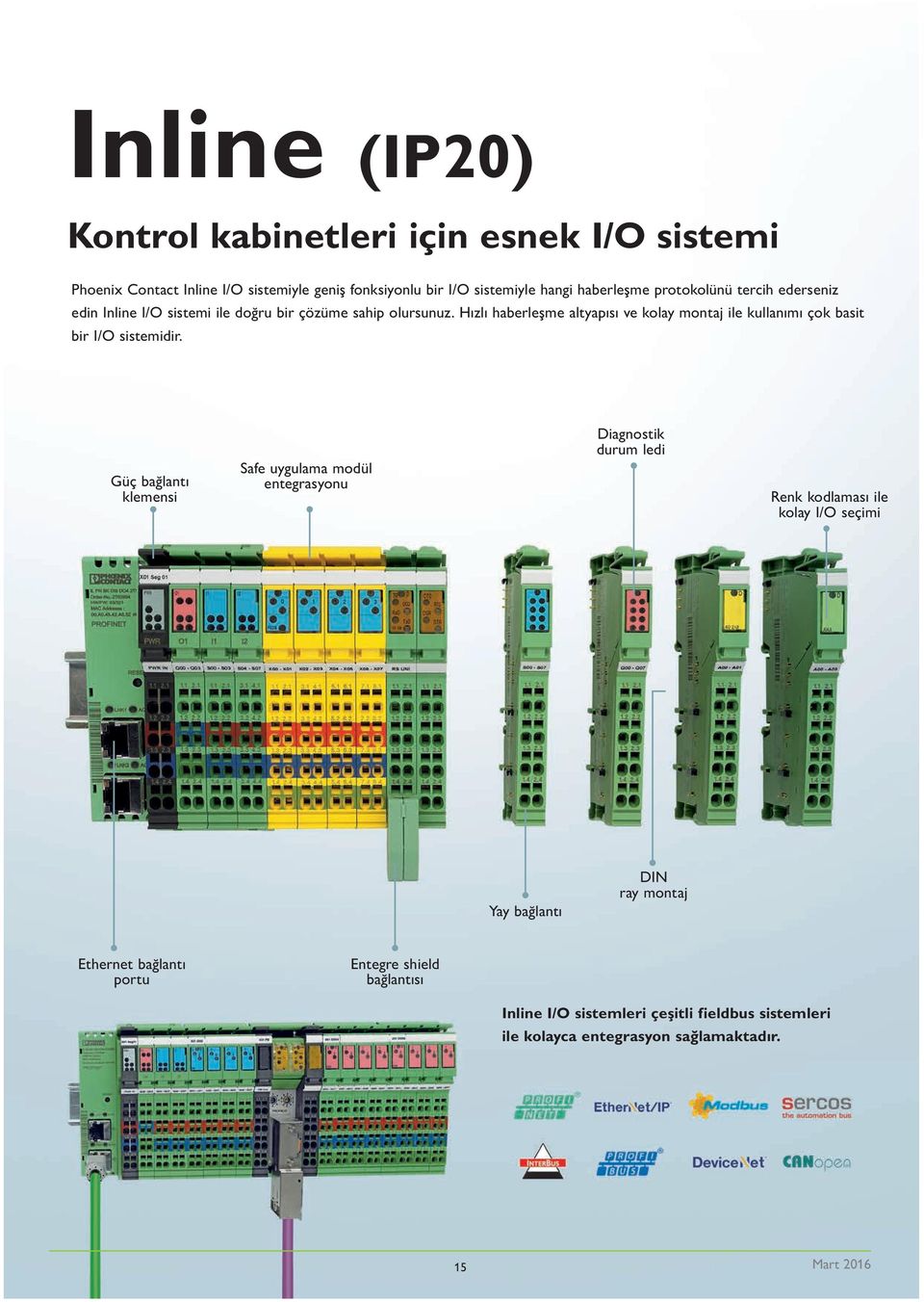 Hızlı haberleşme altyapısı ve kolay montaj ile kullanımı çok basit bir I/O sistemidir.