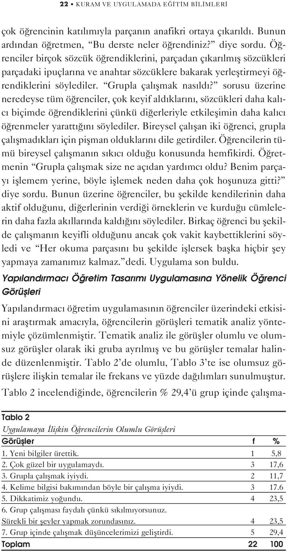 sorusu üzerine neredeyse tüm ö renciler, çok keyif ald klar n, sözcükleri daha kal - c biçimde ö rendiklerini çünkü di erleriyle etkileflimin daha kal c ö renmeler yaratt n söylediler.