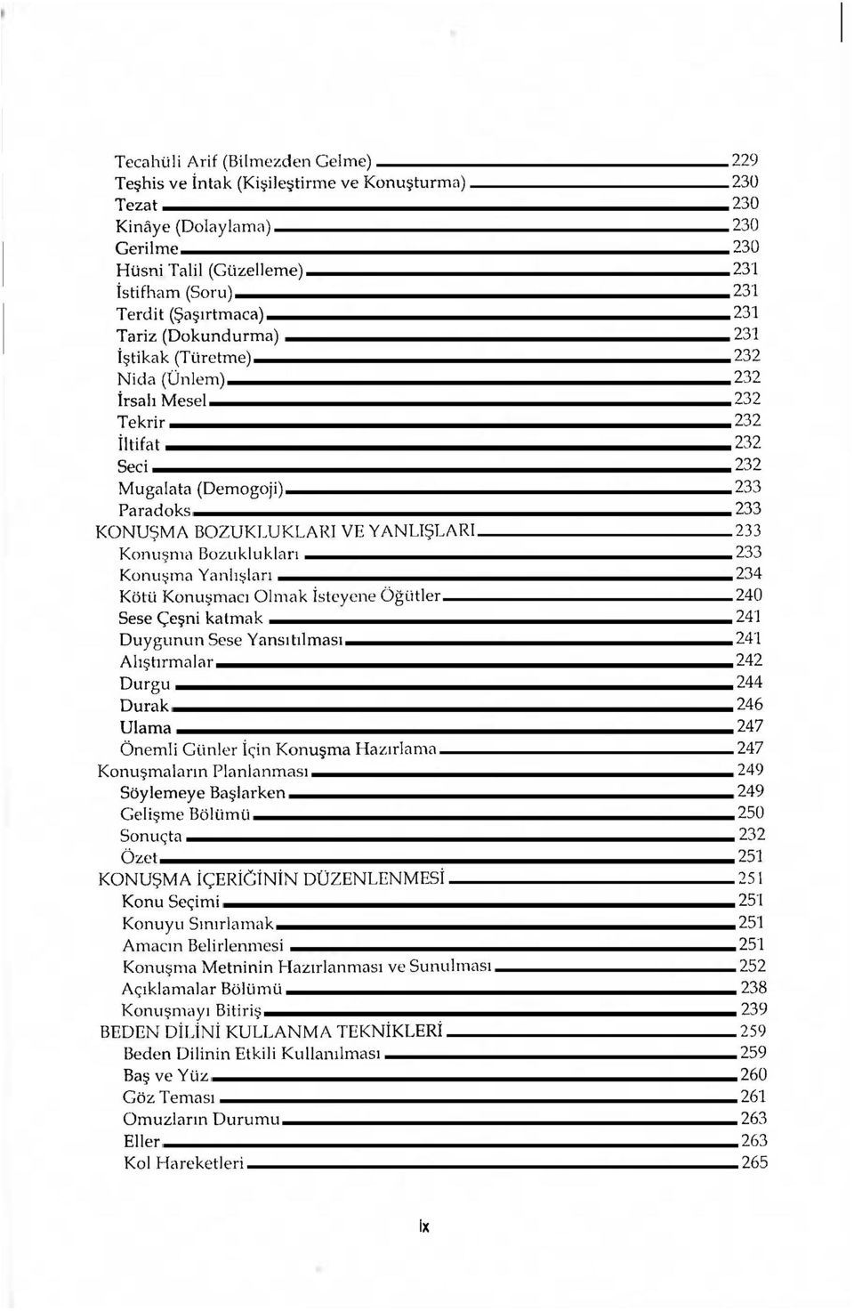 Bozuklukları 233 Konuşma Yanlışları 234 Kötü Konuşmacı Olmak İsteyene Öğütler 240 Sese Çeşni katmak 241 Duygunun Sese Yansıtılması 241 Alıştırmalar 242 Durgu 244 Durak 246 Ulama 247 Önemli Günler