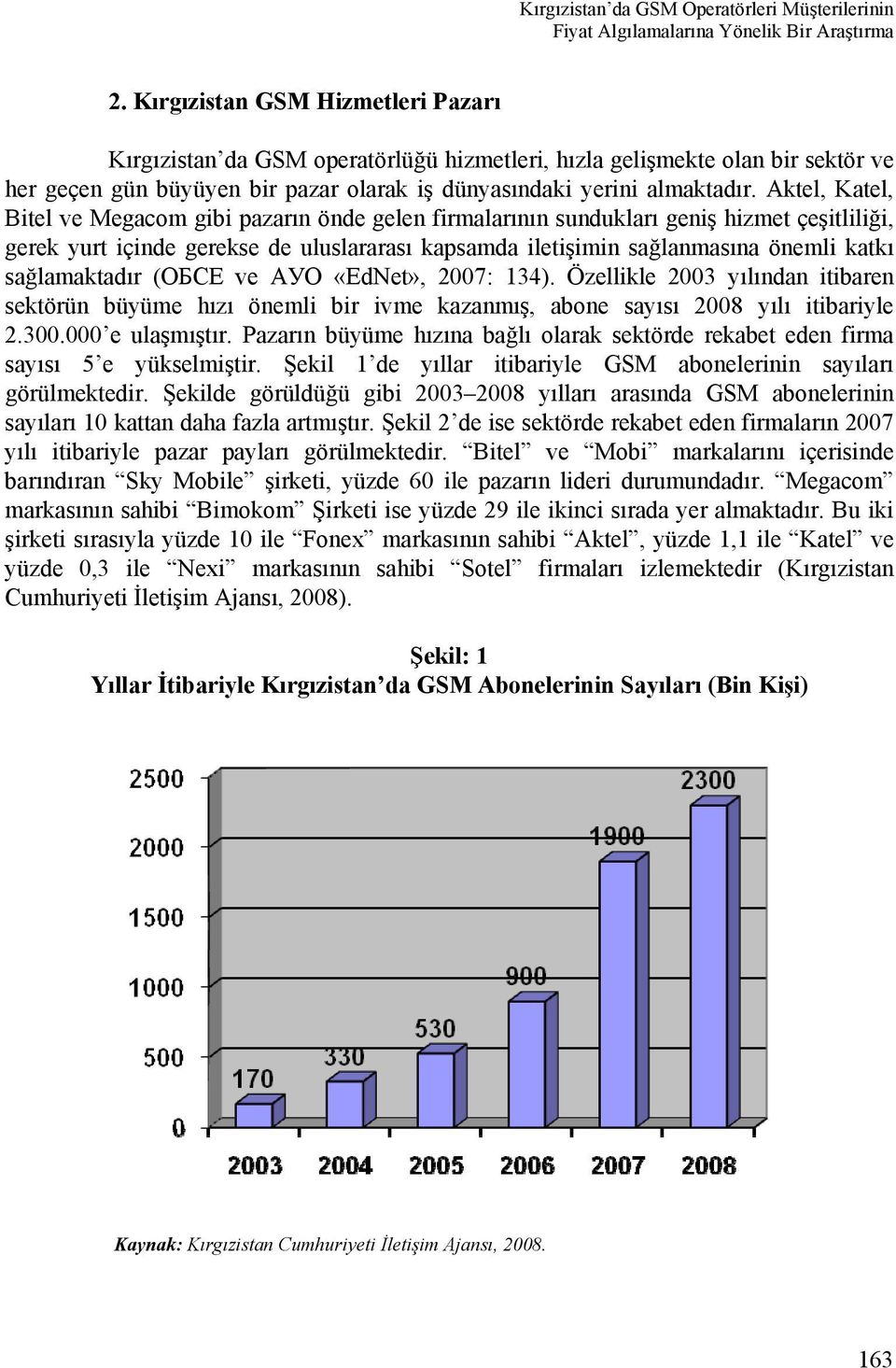 Aktel, Katel, Bitel ve Megacom gibi pazarın önde gelen firmalarının sundukları geniş hizmet çeşitliliği, gerek yurt içinde gerekse de uluslararası kapsamda iletişimin sağlanmasına önemli katkı