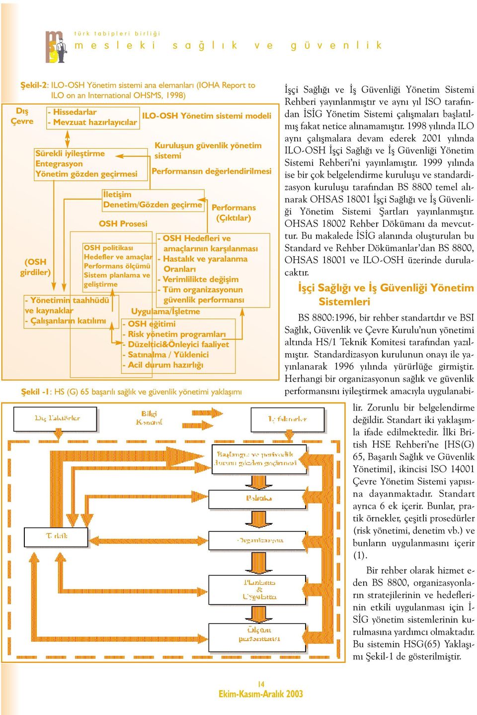 ölçümü Sistem planlama ve geliþtirme ILO-OSH Yönetim sistemi modeli Kuruluþun güvenlik yönetim sistemi Performansýn deðerlendirilmesi - OSH Hedefleri ve amaçlarýnýn karþýlanmasý - Hastalýk ve
