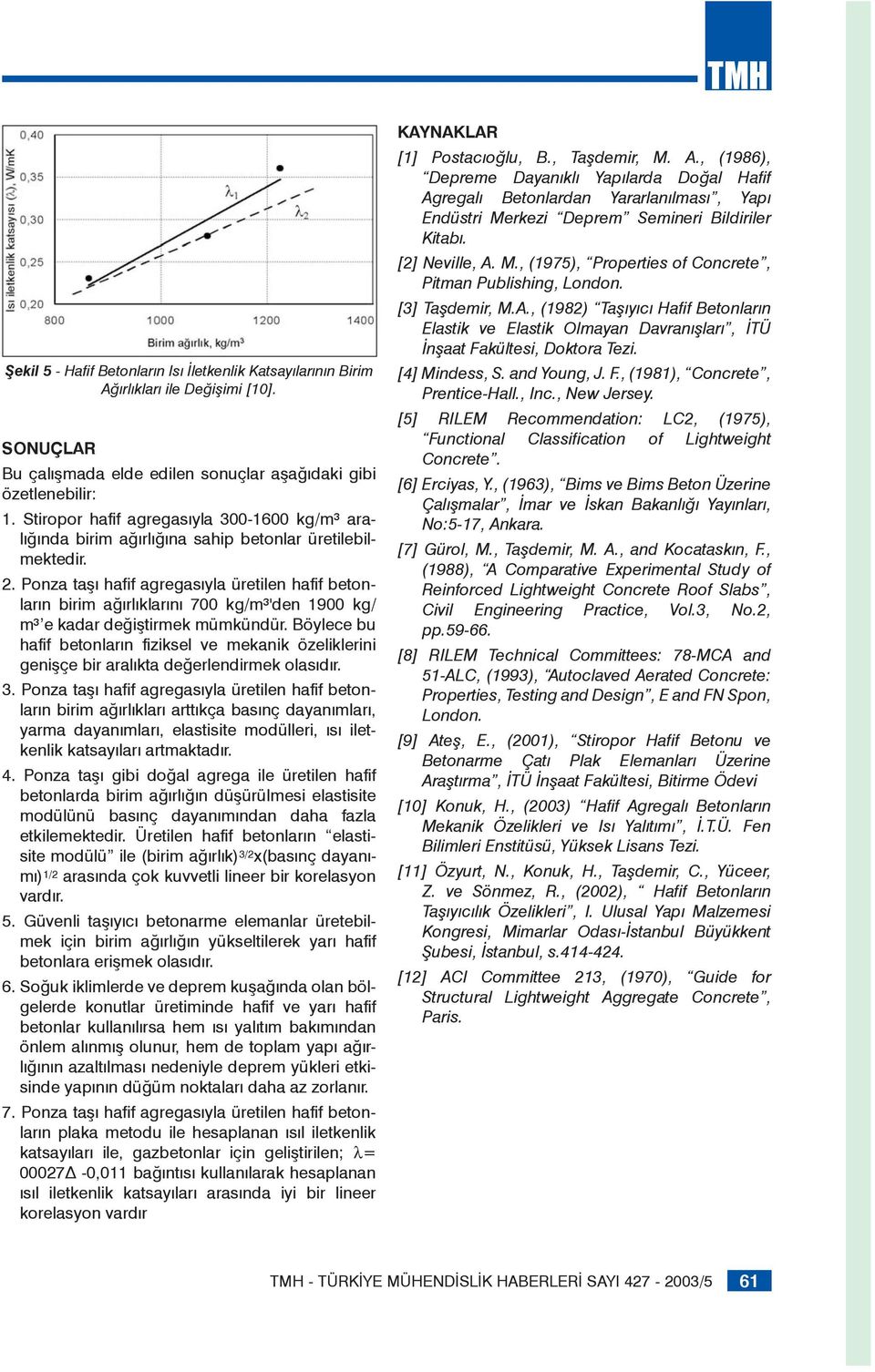 Ponza taşı hafif agregasıyla üretilen hafif betonların birim ağırlıklarını 700 kg/m³'den 1900 kg/ m³ e kadar değiştirmek mümkündür.