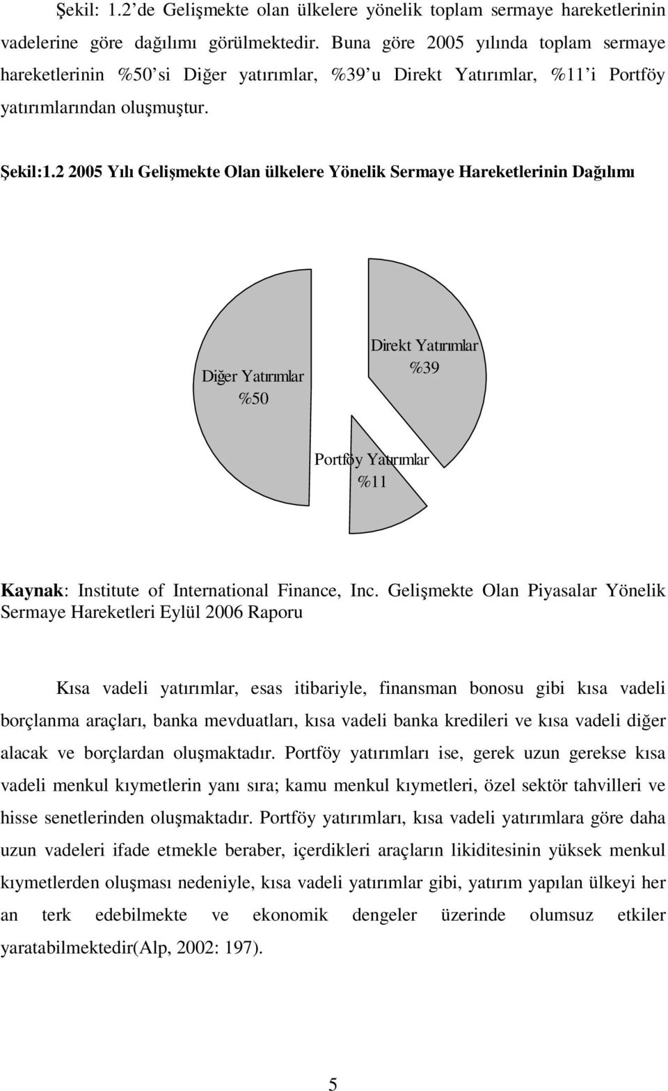 2 2005 Yılı Gelişmekte Olan ülkelere Yönelik Sermaye Hareketlerinin Dağılımı Diğer Yatırımlar %50 Direkt Yatırımlar %39 Portföy Yatırımlar %11 Kaynak: Institute of International Finance, Inc.